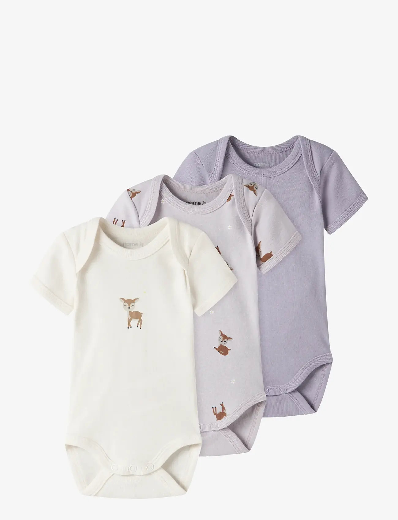 name it - NBFBODY 3P SS LILAC MARBLE DEER NOOS - multipack bodies - lilac marble - 1