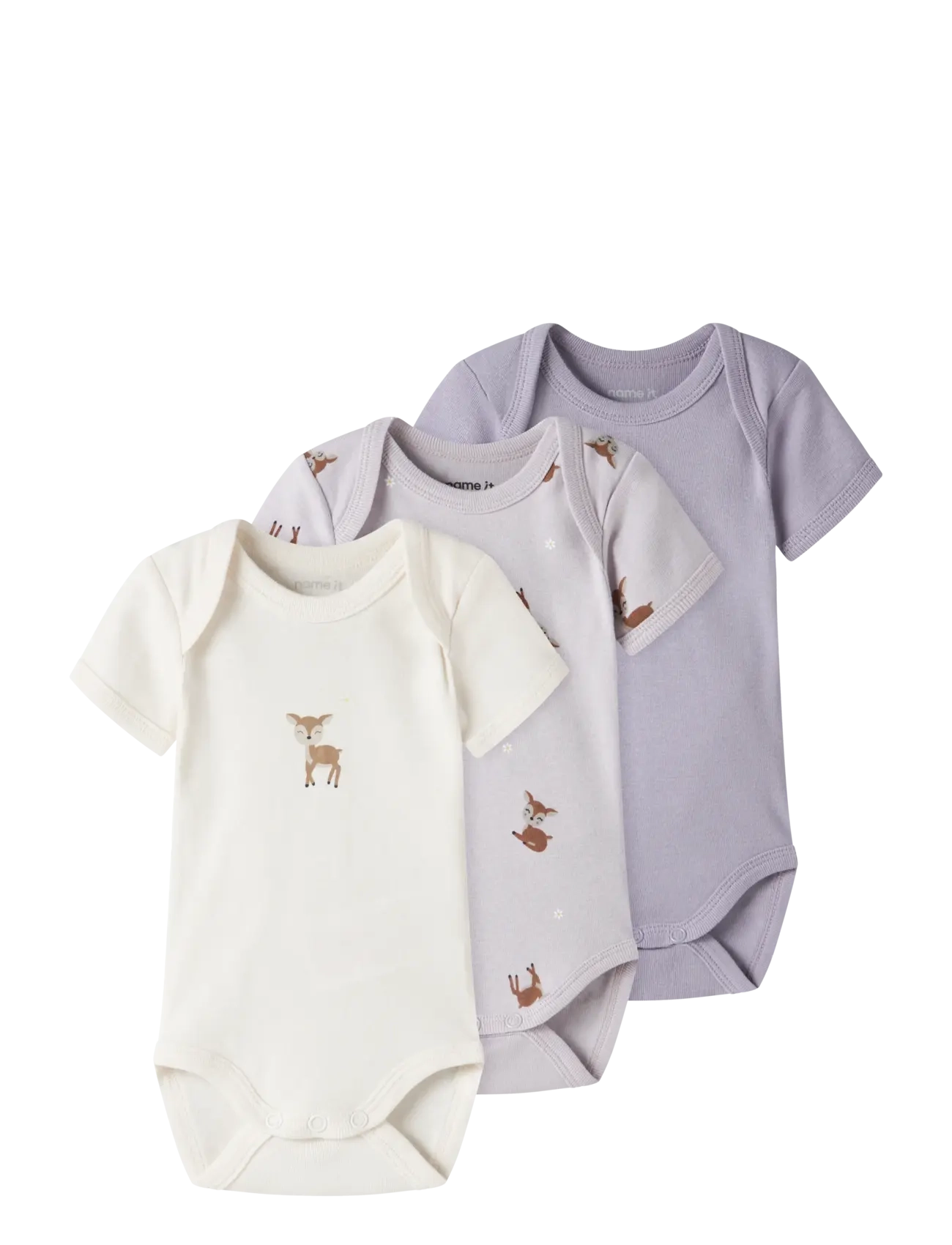 name it NBFBODY 3P SS LILAC MARBLE DEER NOOS - Bodies - LILAC MARBLE / cream
