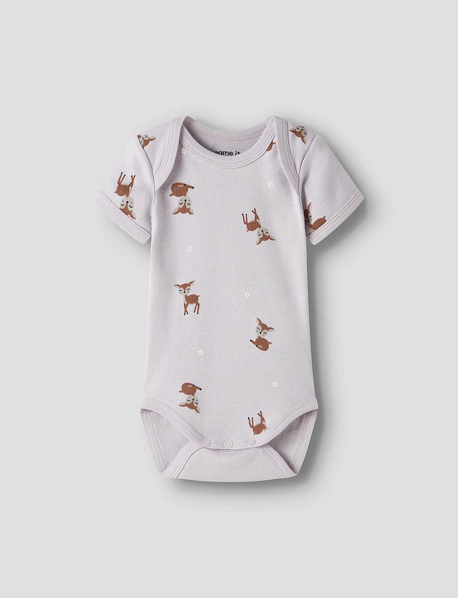 name it - NBFBODY 3P SS LILAC MARBLE DEER NOOS - multipack bodys - lilac marble - 3