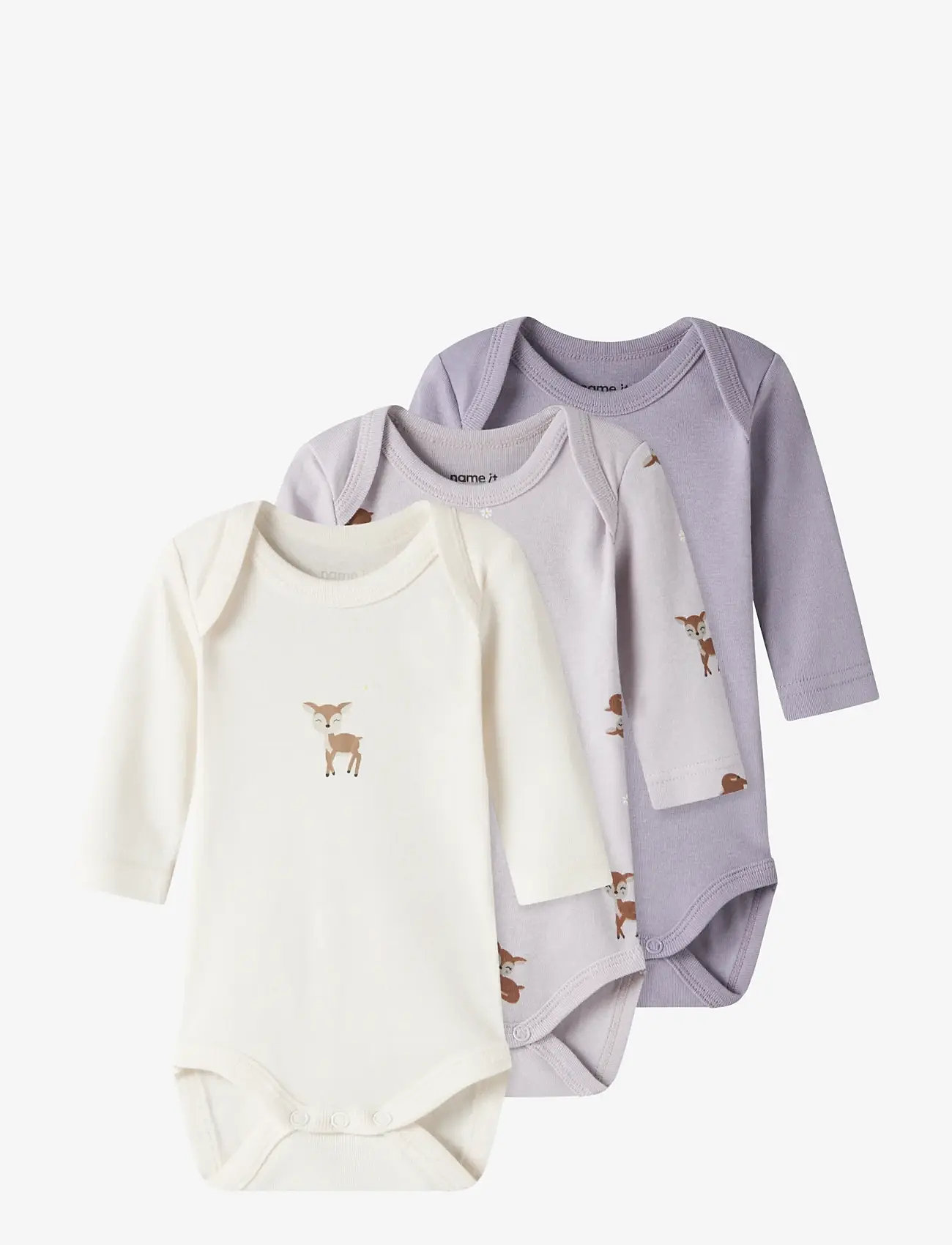 name it - NBFBODY 3P LS LILAC MARBLE DEER NOOS - multipack bodys - lilac marble - 1