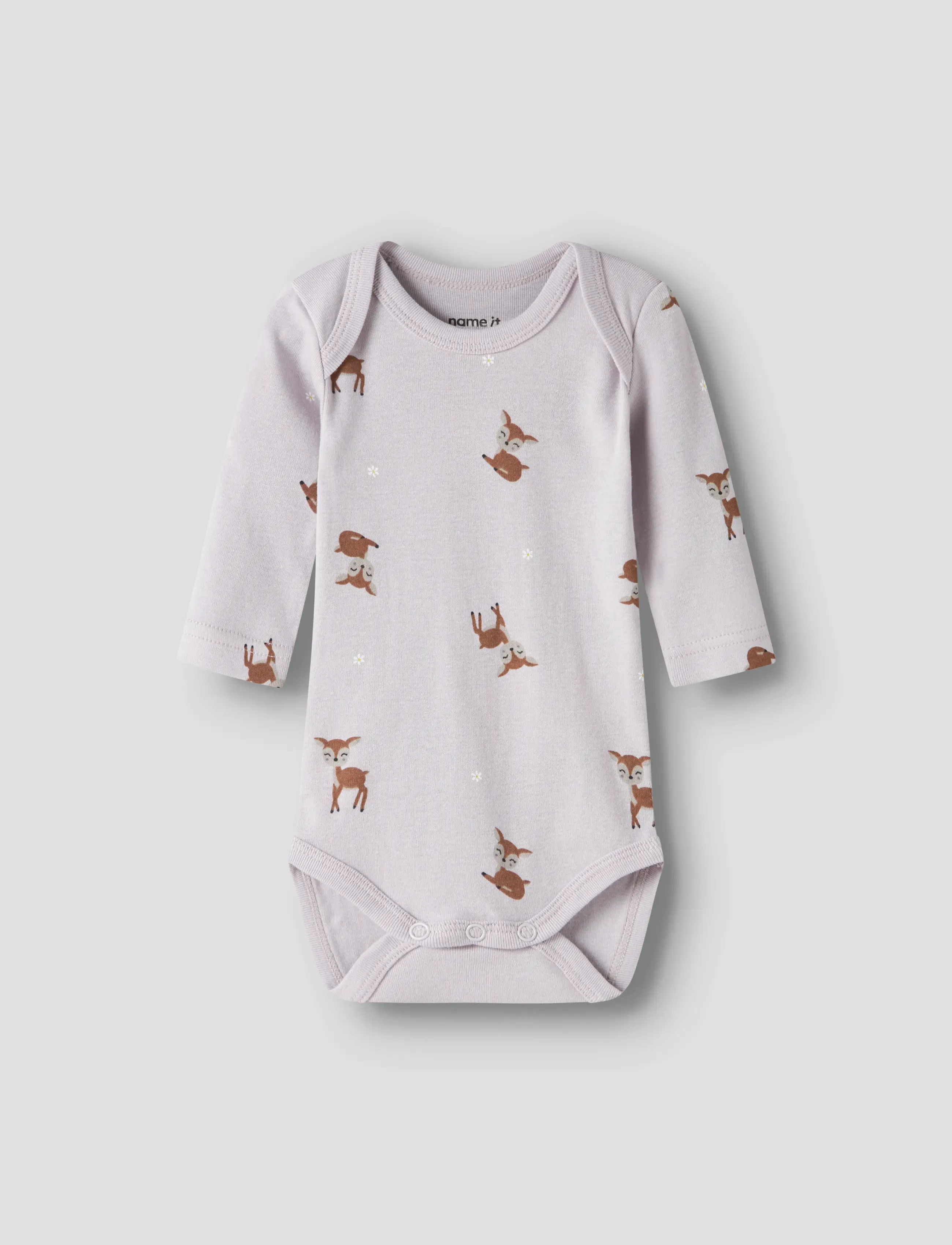 name it - NBFBODY 3P LS LILAC MARBLE DEER NOOS - lot de plusieurs bodies - lilac marble - 3