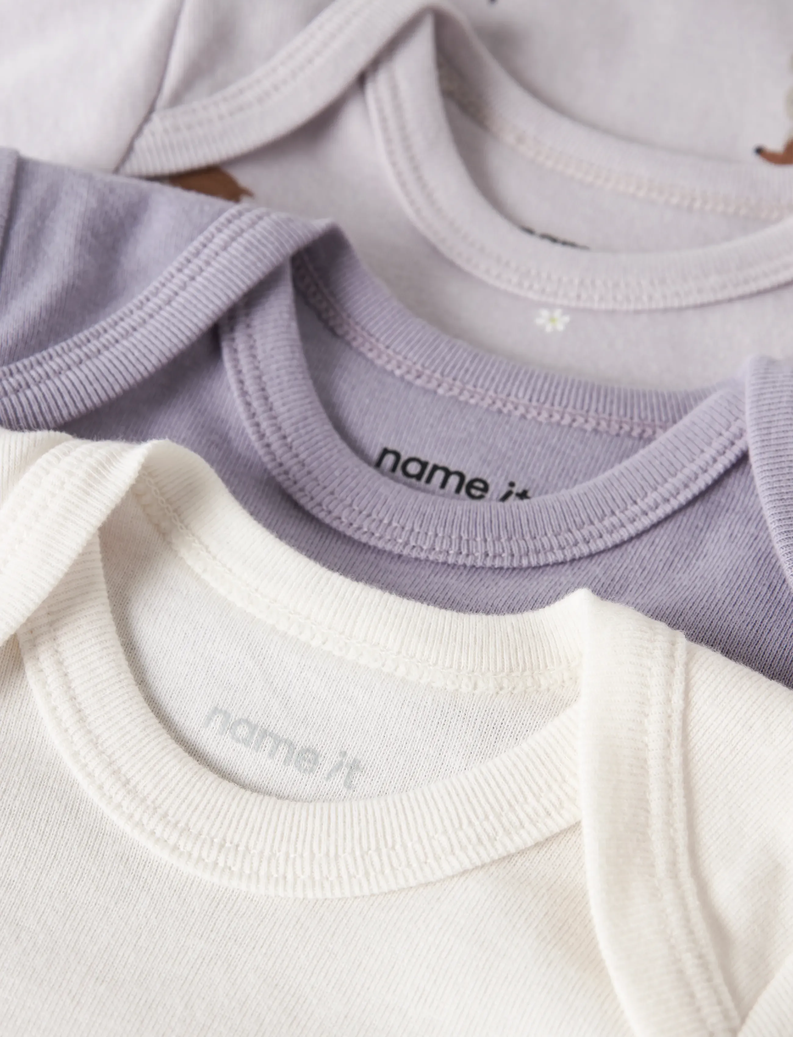 name it - NBFBODY 3P LS LILAC MARBLE DEER NOOS - lot de plusieurs bodies - lilac marble - 4