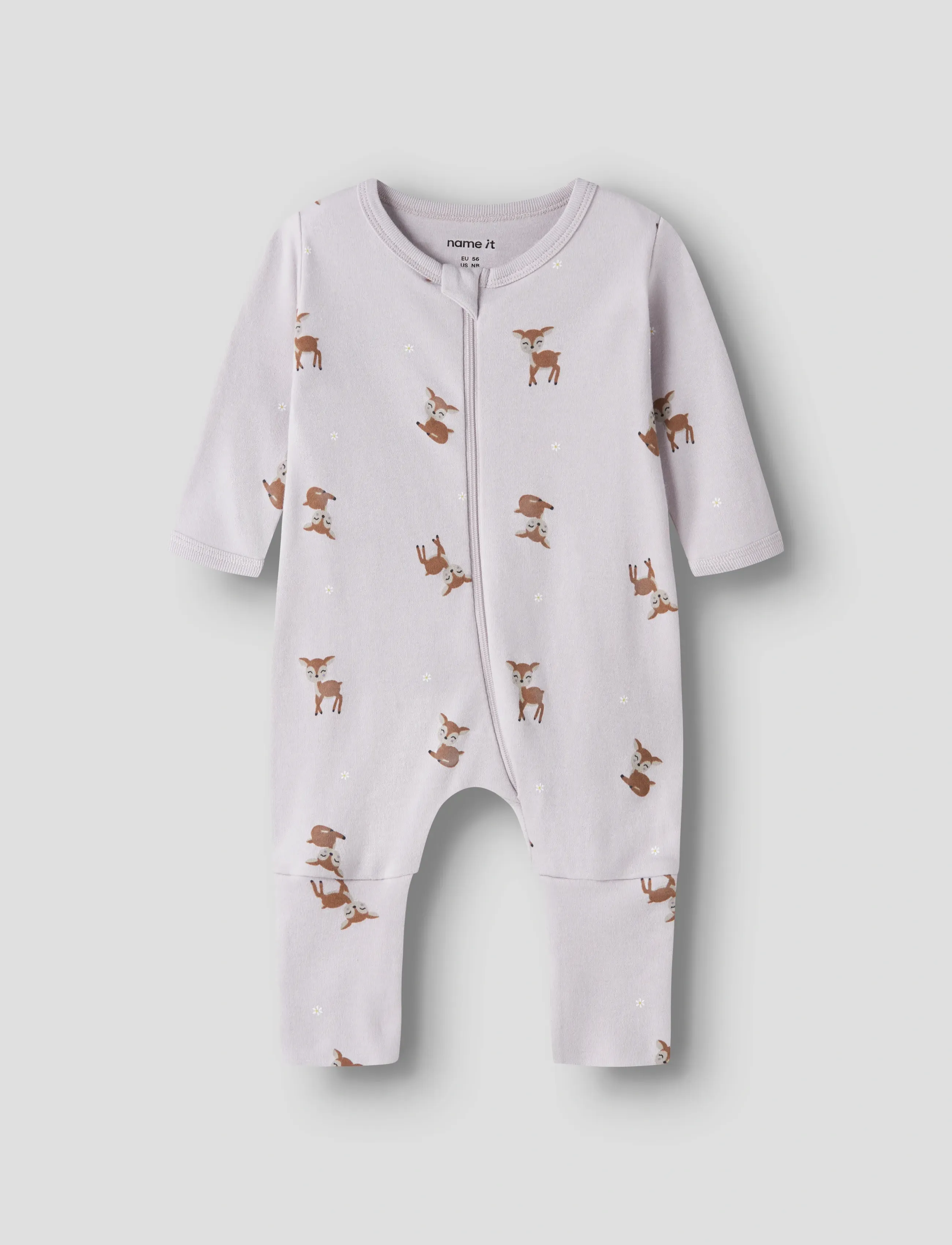 name it - NBFNIGHTSUIT 2P ZIP FF LILAC DEER NOOS - grenouillères - lilac marble - 3
