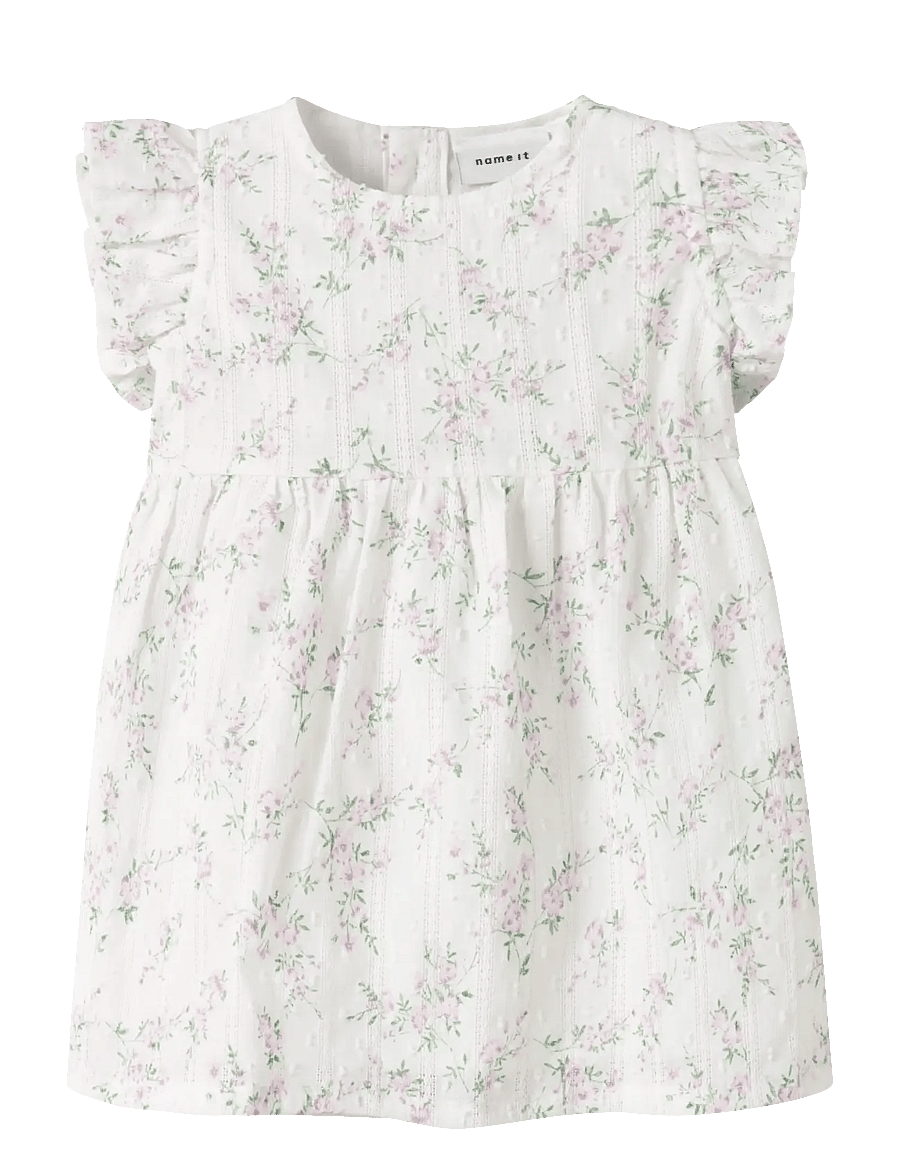 name it - NBFFRITING CAPSL DRESS - sukienki dla dziewczynek z krótkim rękawem - bright white - 0