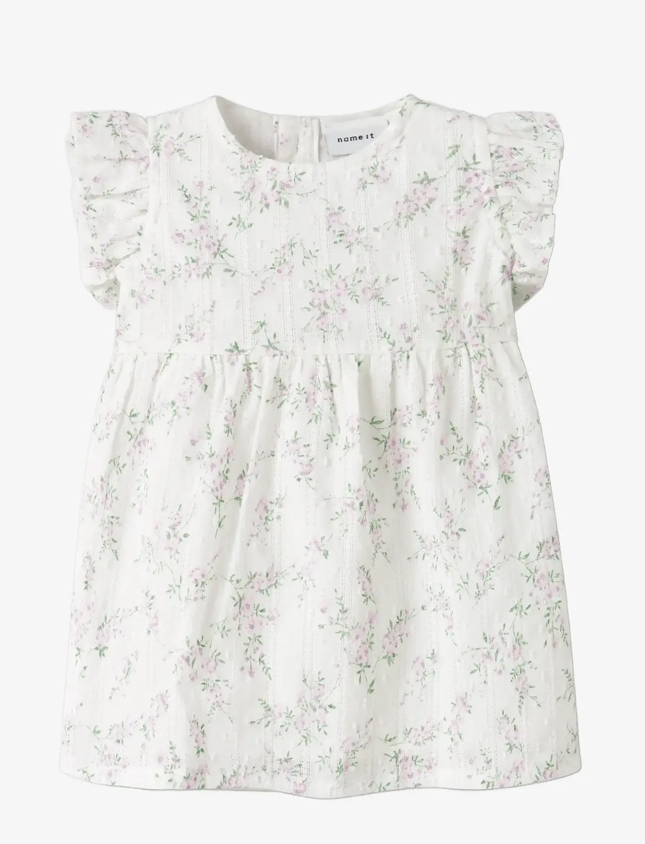 name it - NBFFRITING CAPSL DRESS - kortærmede babykjoler - bright white - 2