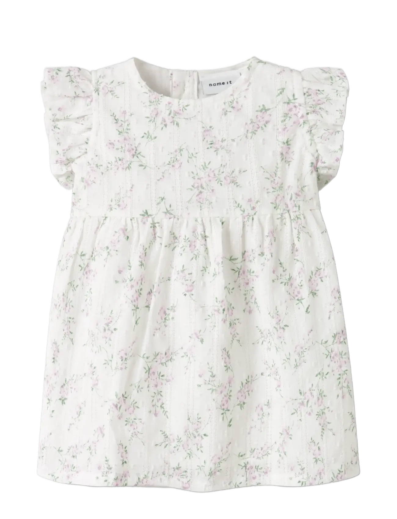 name it - NBFFRITING CAPSL DRESS - lühikeste varrukatega beebi kleidid - bright white - 2