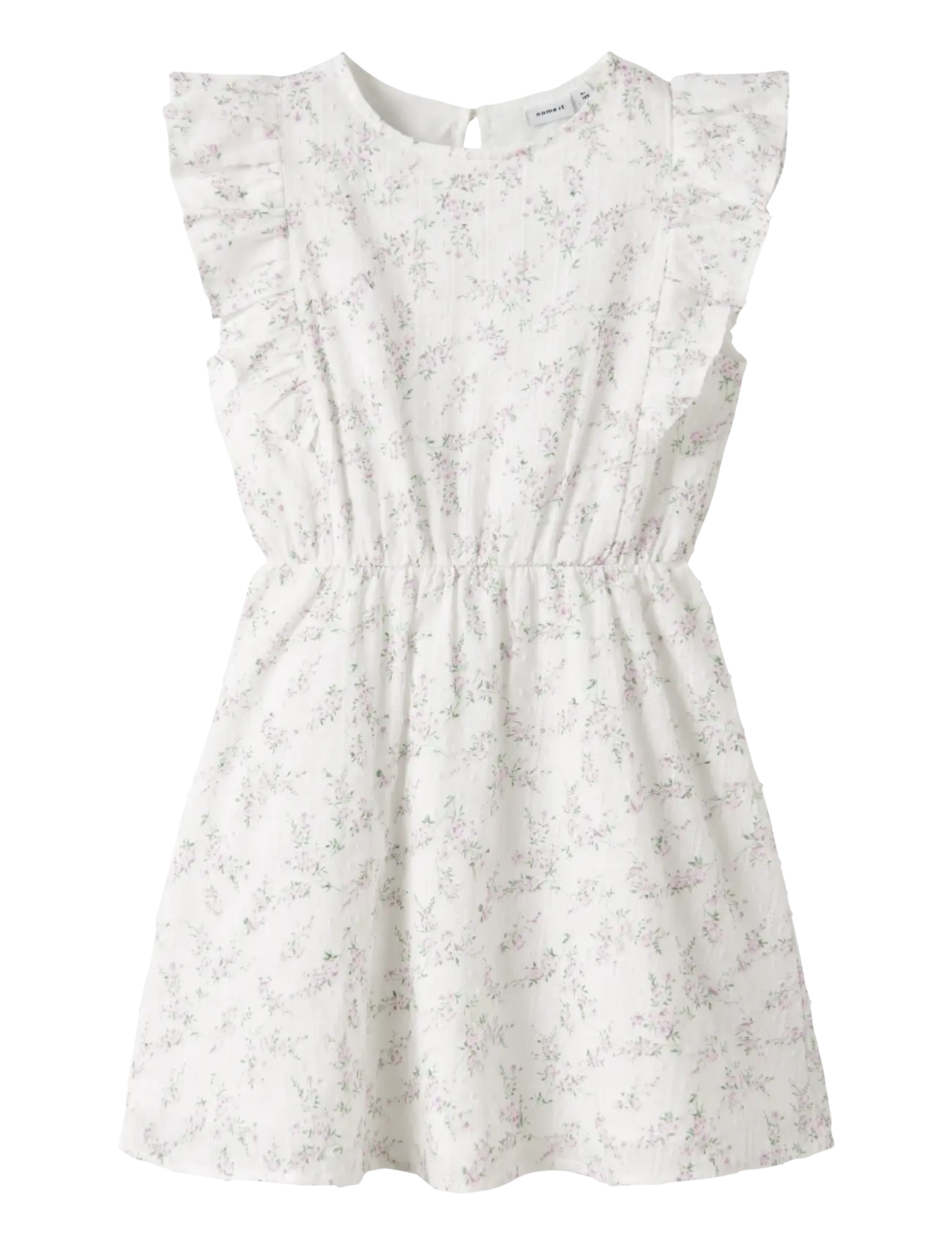 name it Nkffriting Capsl Dress, 140, Casual Dresses, Weiß - Short-sleeved Kinder