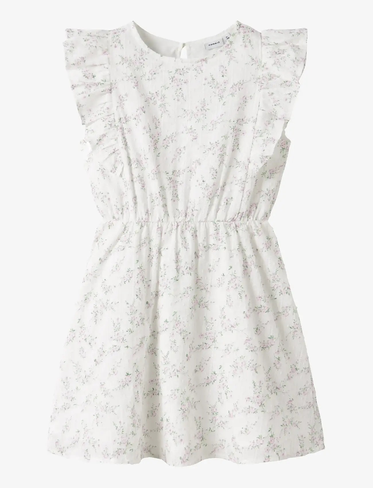 name it - NKFFRITING CAPSL DRESS - robes décontractées à manches courtes - bright white - 0