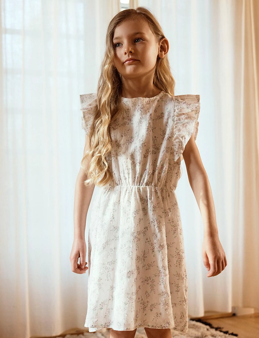 name it - NKFFRITING CAPSL DRESS - lühikeste varrukatega vabaajakleidid - bright white - 2