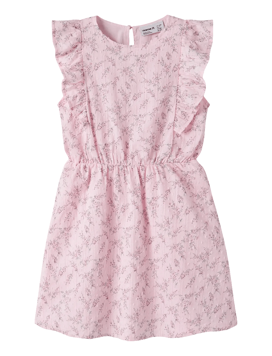 name it - NKFFRITING CAPSL DRESS - kurzärmelige freizeitkleider - cradle pink - 0