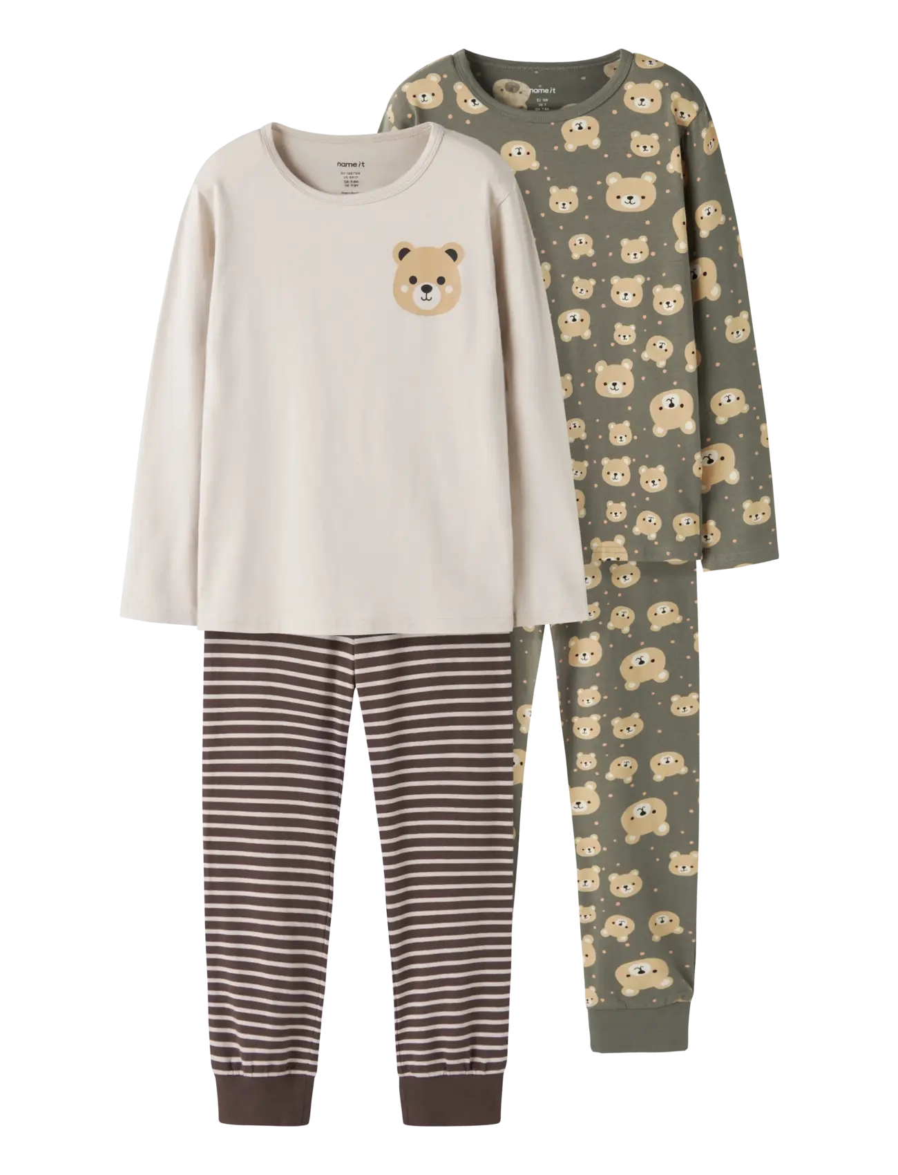 name it NMMNIGHTSET 2P AOP NOOS - Riided - DUSTY OLIVE / khaki/green