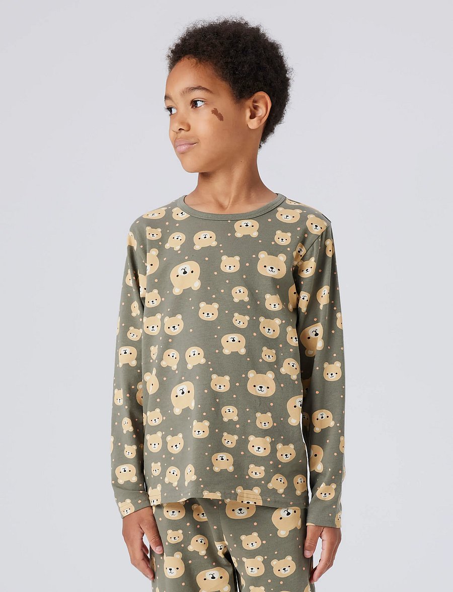 name it - NMMNIGHTSET 2P AOP NOOS - pyjama-sets - dusty olive - 0