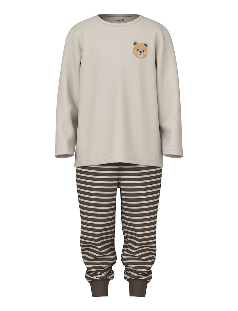 name it - NMMNIGHTSET 2P AOP NOOS - pyjamasset - dusty olive - 3