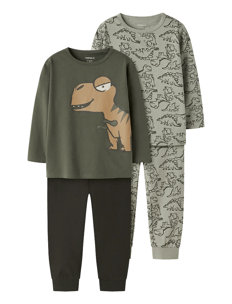 name it - NMMNIGHTSET 2P AOP NOOS - pyjamassæt - seagrass - 0