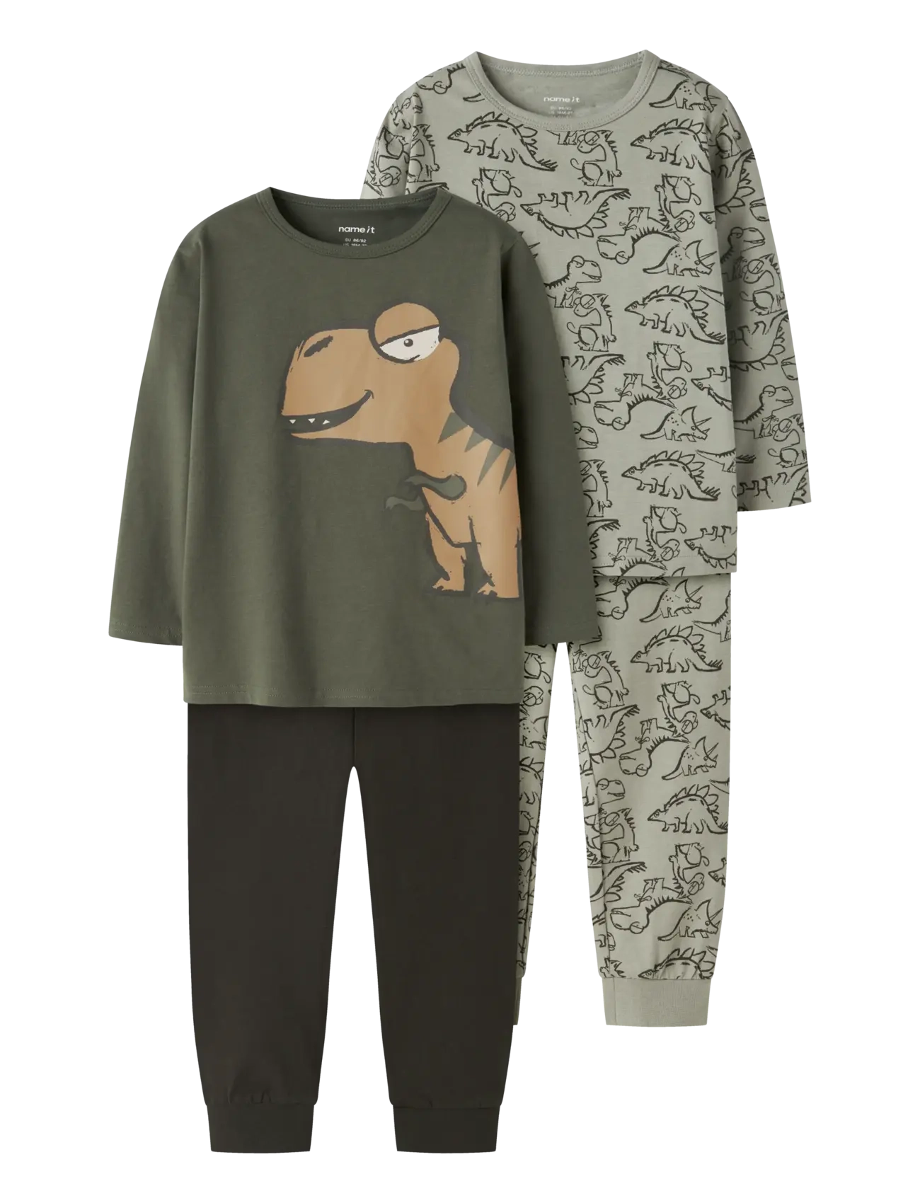 name it NMMNIGHTSET 2P AOP NOOS - Pidžaamad - SEAGRASS / khaki/green