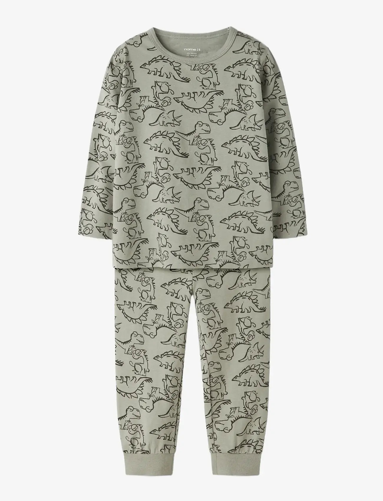 name it - NMMNIGHTSET 2P AOP NOOS - pyjamassæt - seagrass - 3