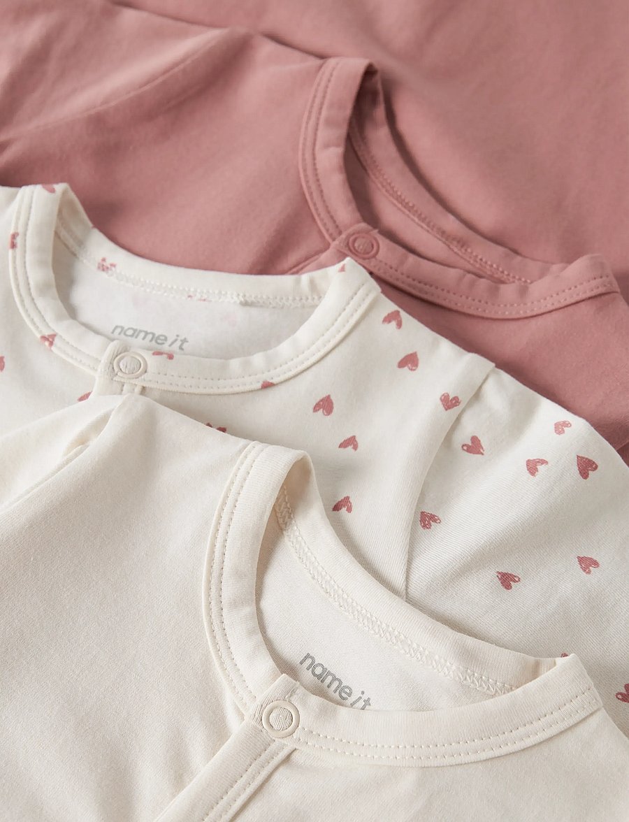 name it - NBNNIGHTSUIT 3P AOP NOOS - schlafoveralls - buttercream - 4
