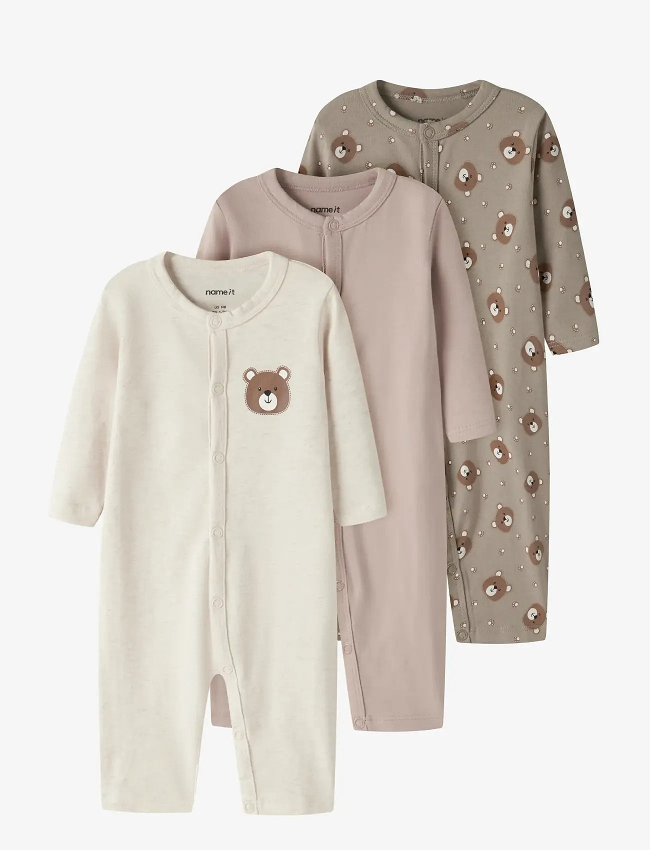 name it - NBNNIGHTSUIT 3P AOP NOOS - schlafoveralls - vintage khaki - 1