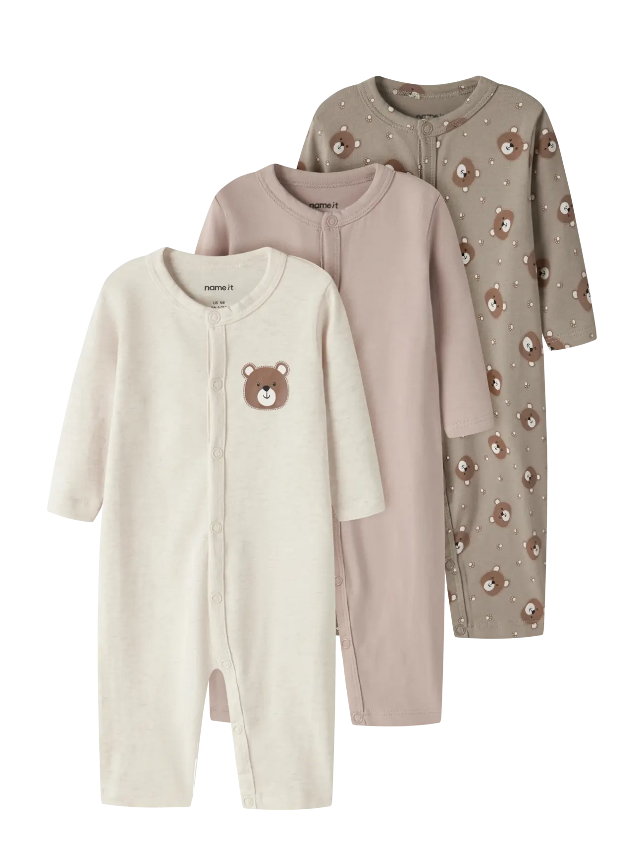 name it NBNNIGHTSUIT 3P AOP NOOS - Magamiskombinesoonid - VINTAGE KHAKI / beige