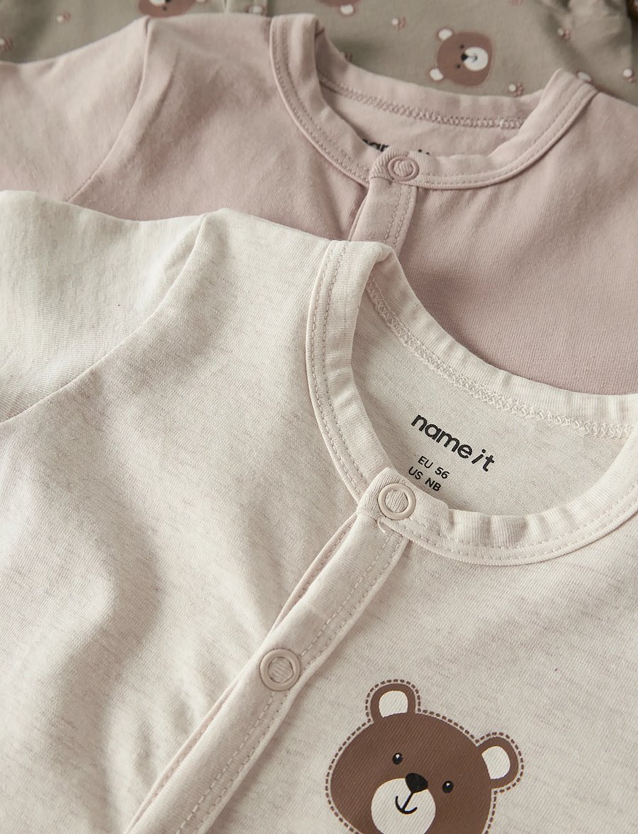 name it - NBNNIGHTSUIT 3P AOP NOOS - schlafoveralls - vintage khaki - 3