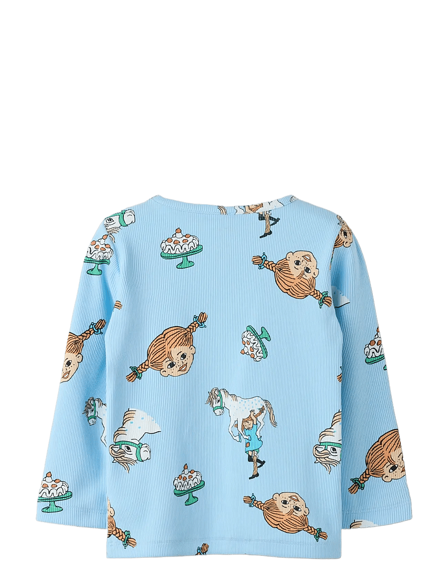 name it - NMFSOCA PIPPI LS TOP LNOOS SKY - långärmade t-shirts - airy blue - 1