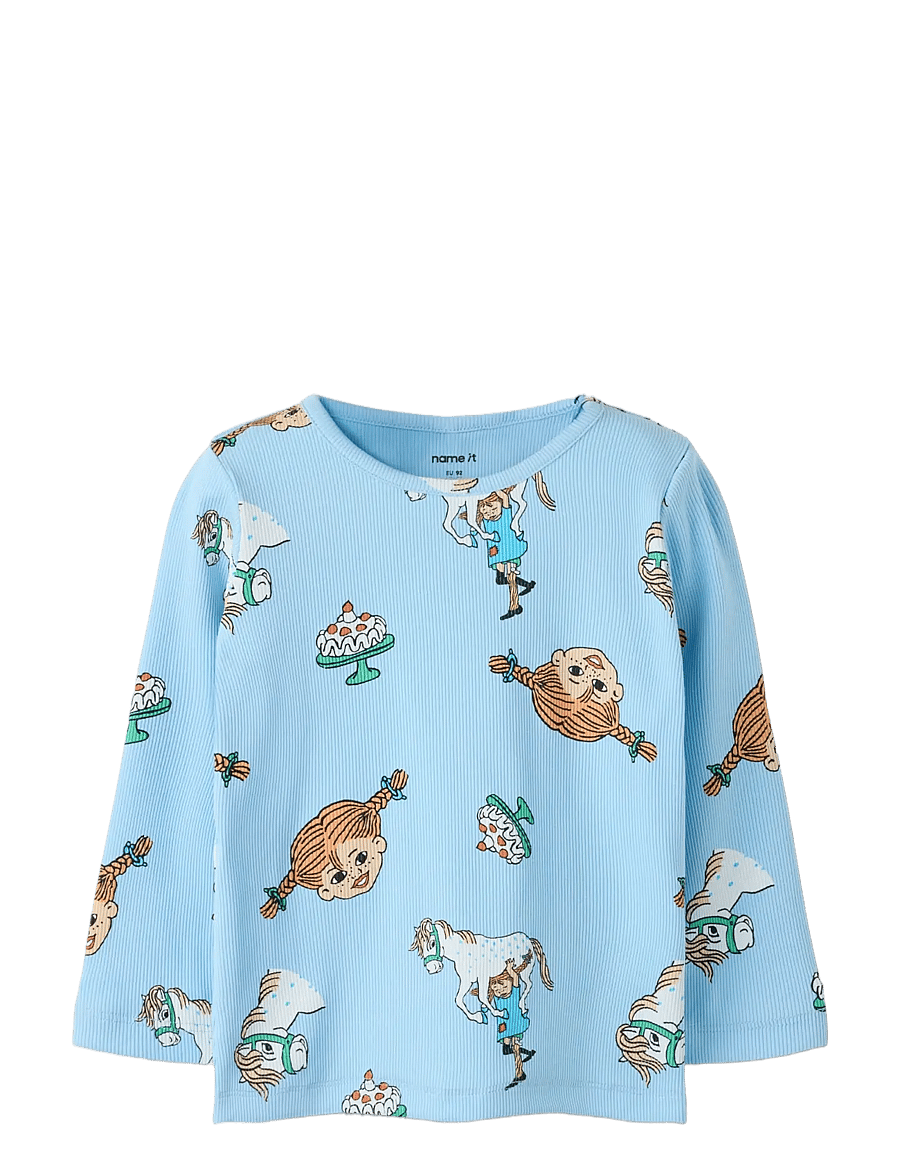 name it - NMFSOCA PIPPI LS TOP LNOOS SKY - långärmade t-shirts - airy blue - 2