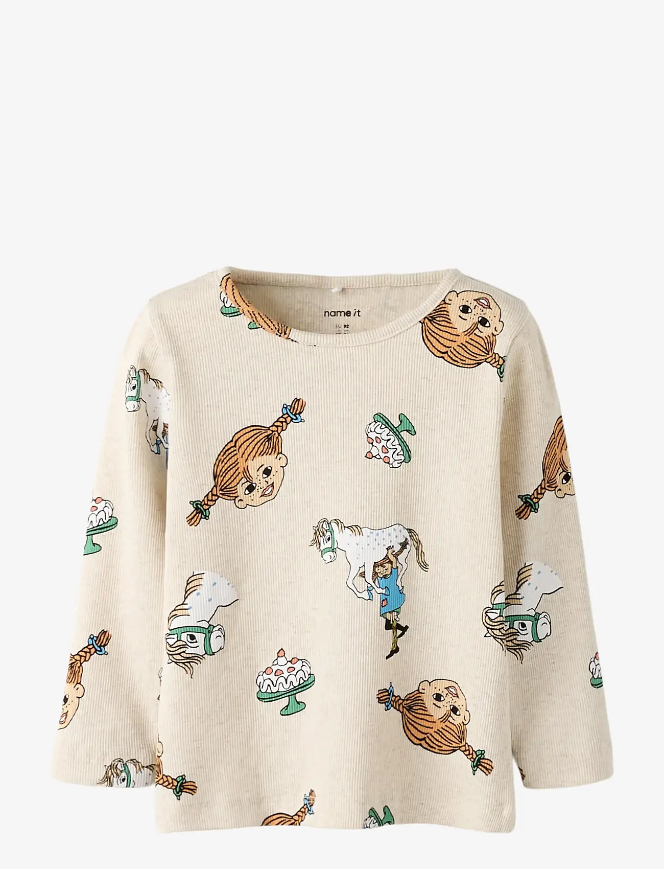 name it - NMFSOCA PIPPI LS TOP LNOOS SKY - langärmelig - peyote melange - 1