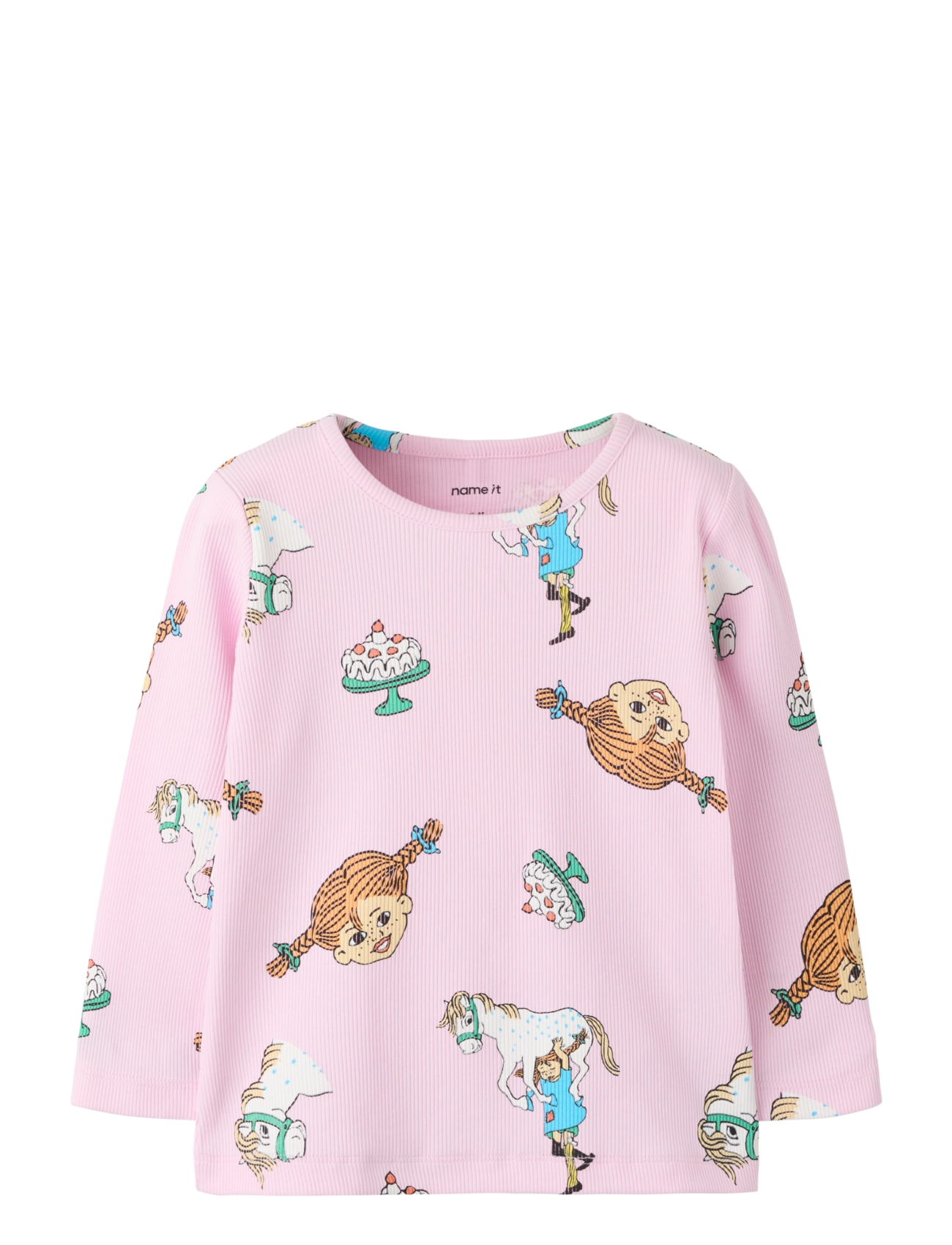 name it NMFSOCA PIPPI LS TOP LNOOS SKY - Toppar & T-shirts - PIROUETTE / pink/rose