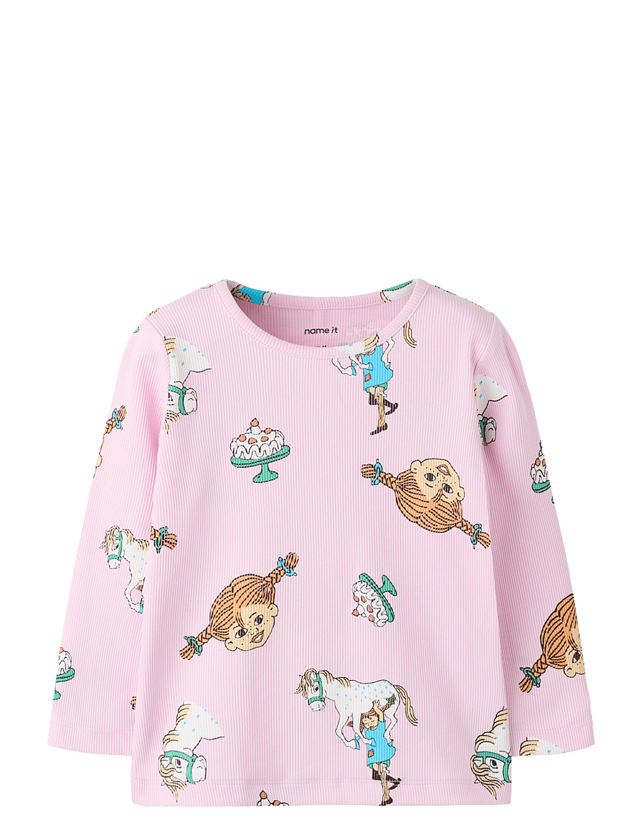 name it - NMFSOCA PIPPI LS TOP LNOOS SKY - långärmade t-shirts - pirouette - 0