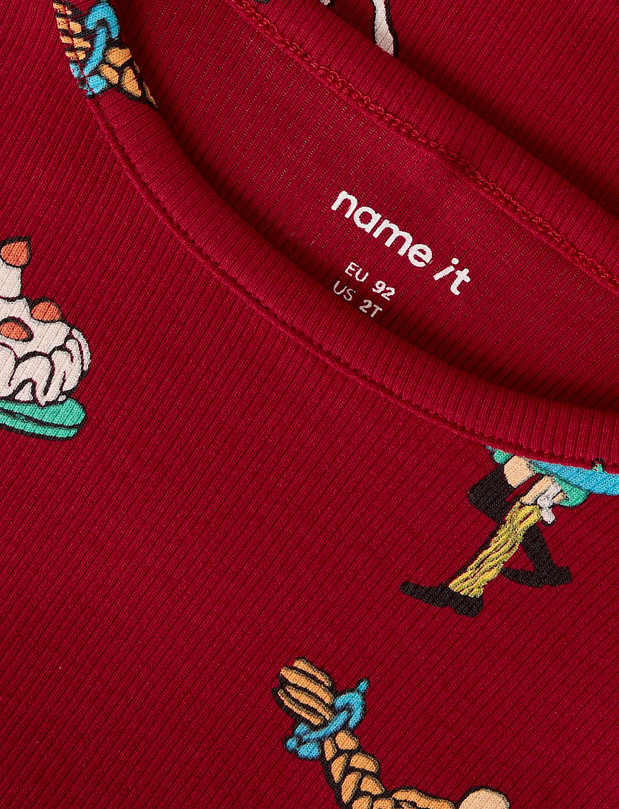 name it - NMFSOCA PIPPI LS TOP LNOOS SKY - långärmade t-shirts - urban red - 2