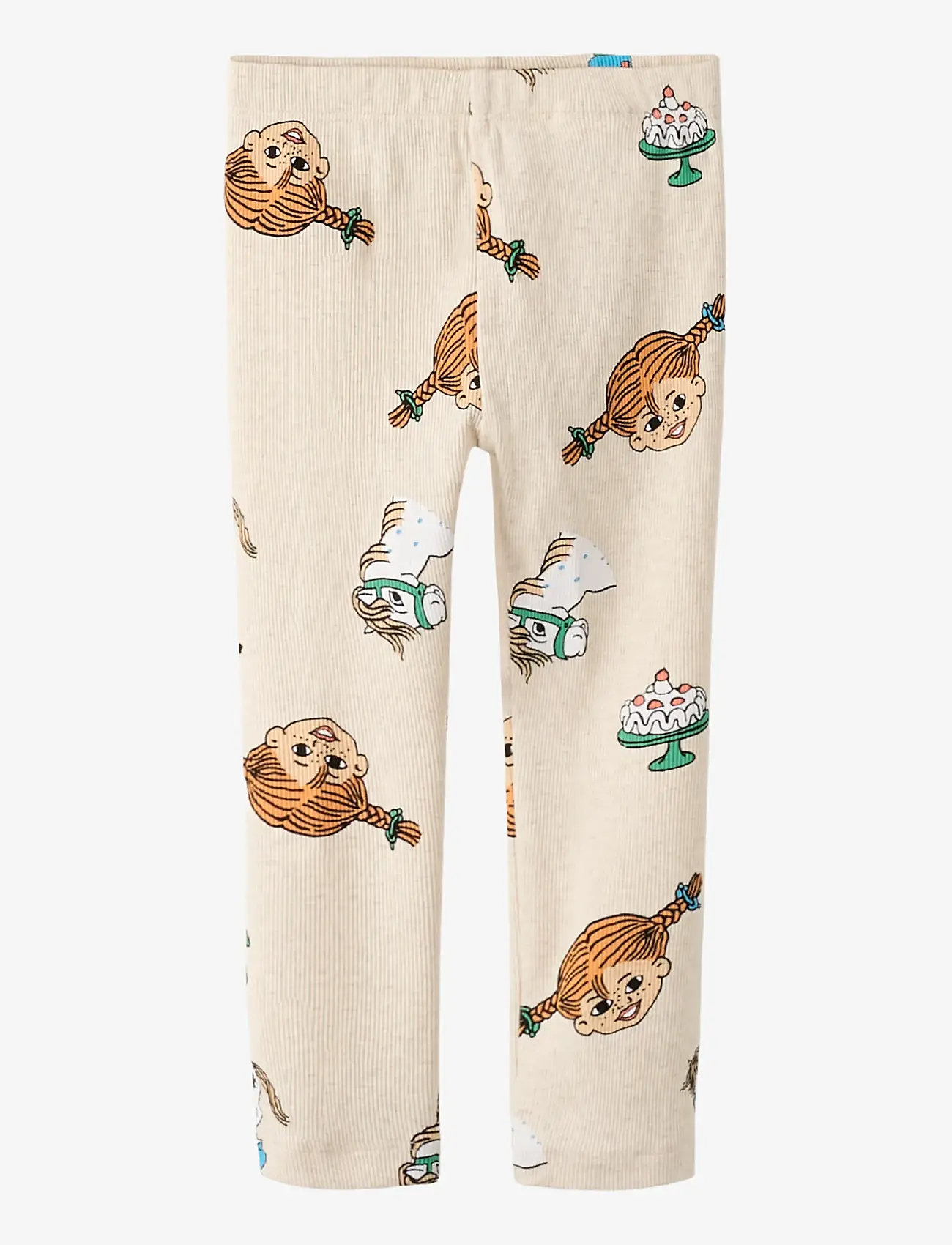 name it - NMFSOCA PIPPI LEGGING LNOOS SKY - sügisesed riided - peyote melange - 0