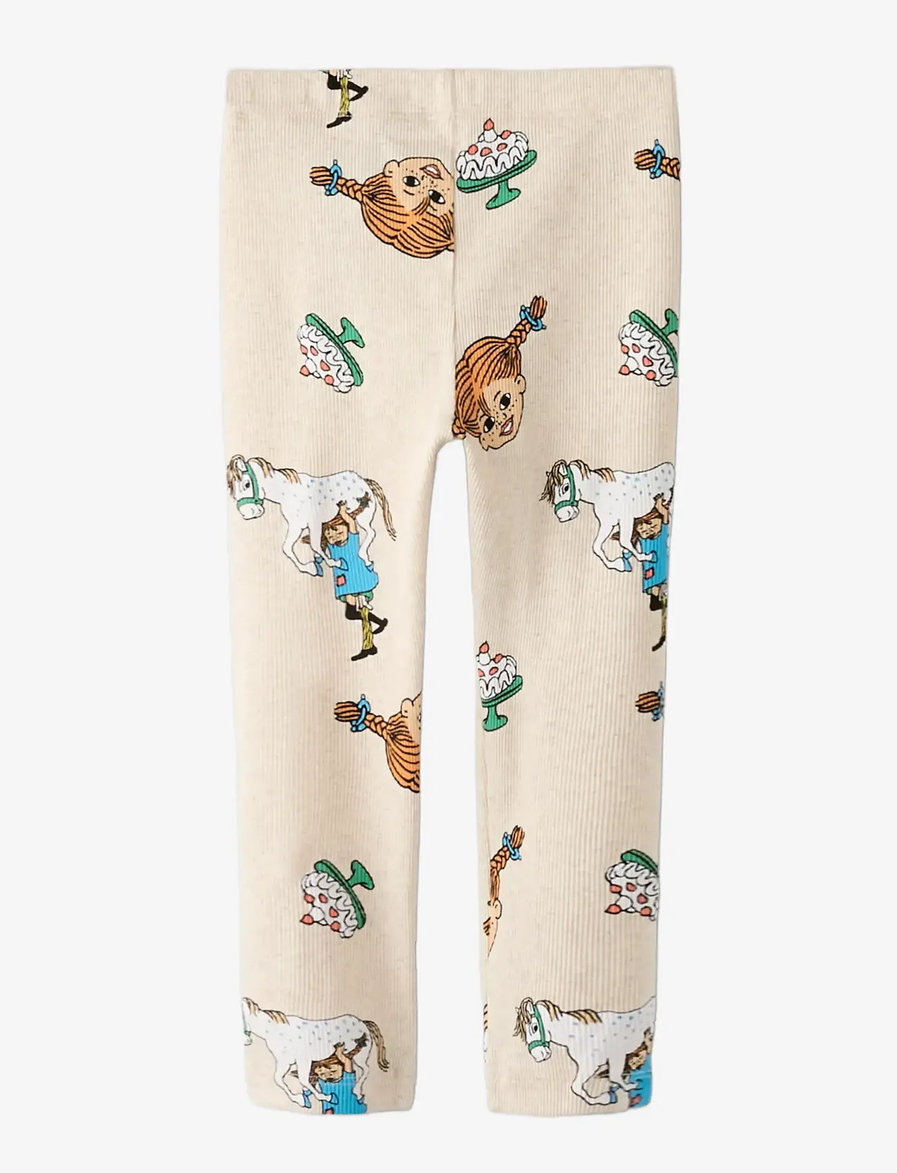 name it - NMFSOCA PIPPI LEGGING LNOOS SKY - sügisesed riided - peyote melange - 1