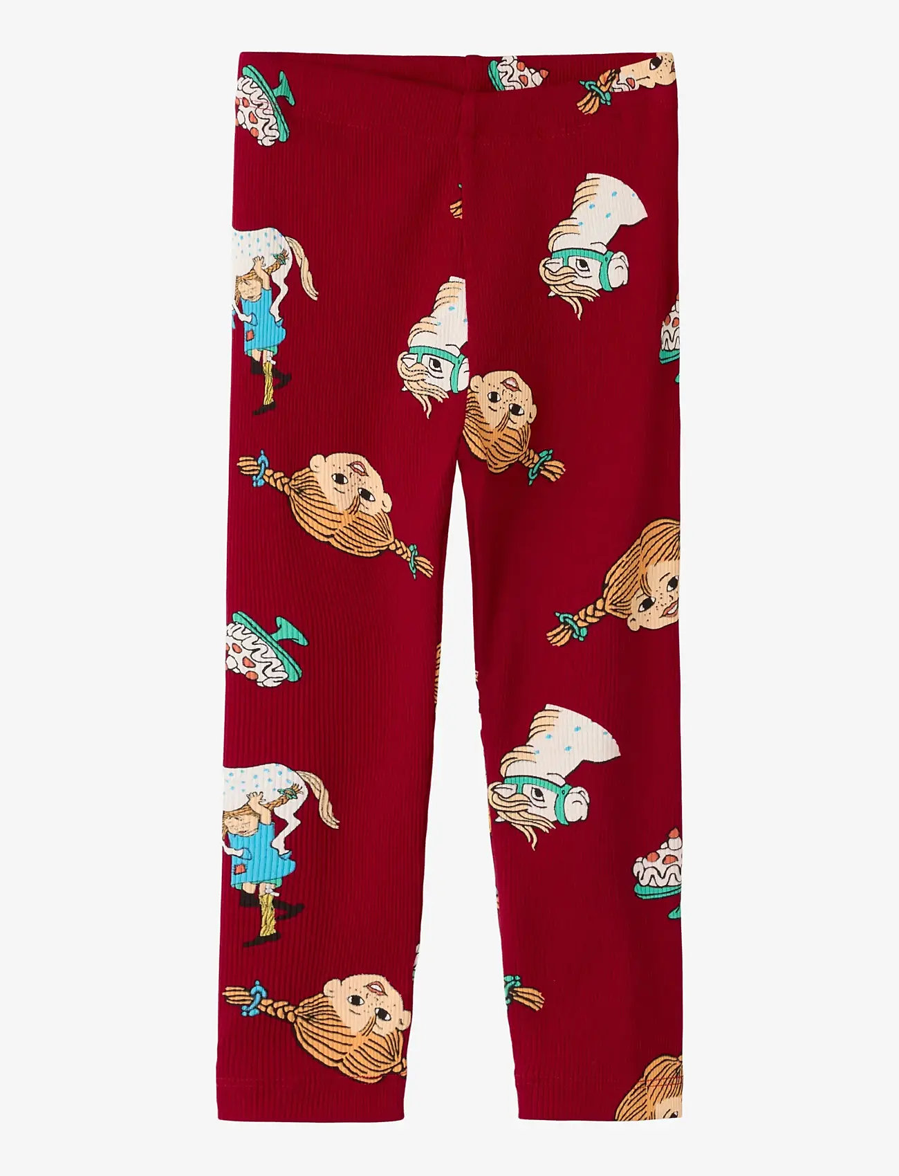 name it - NMFSOCA PIPPI LEGGING LNOOS SKY - leggings - urban red - 0