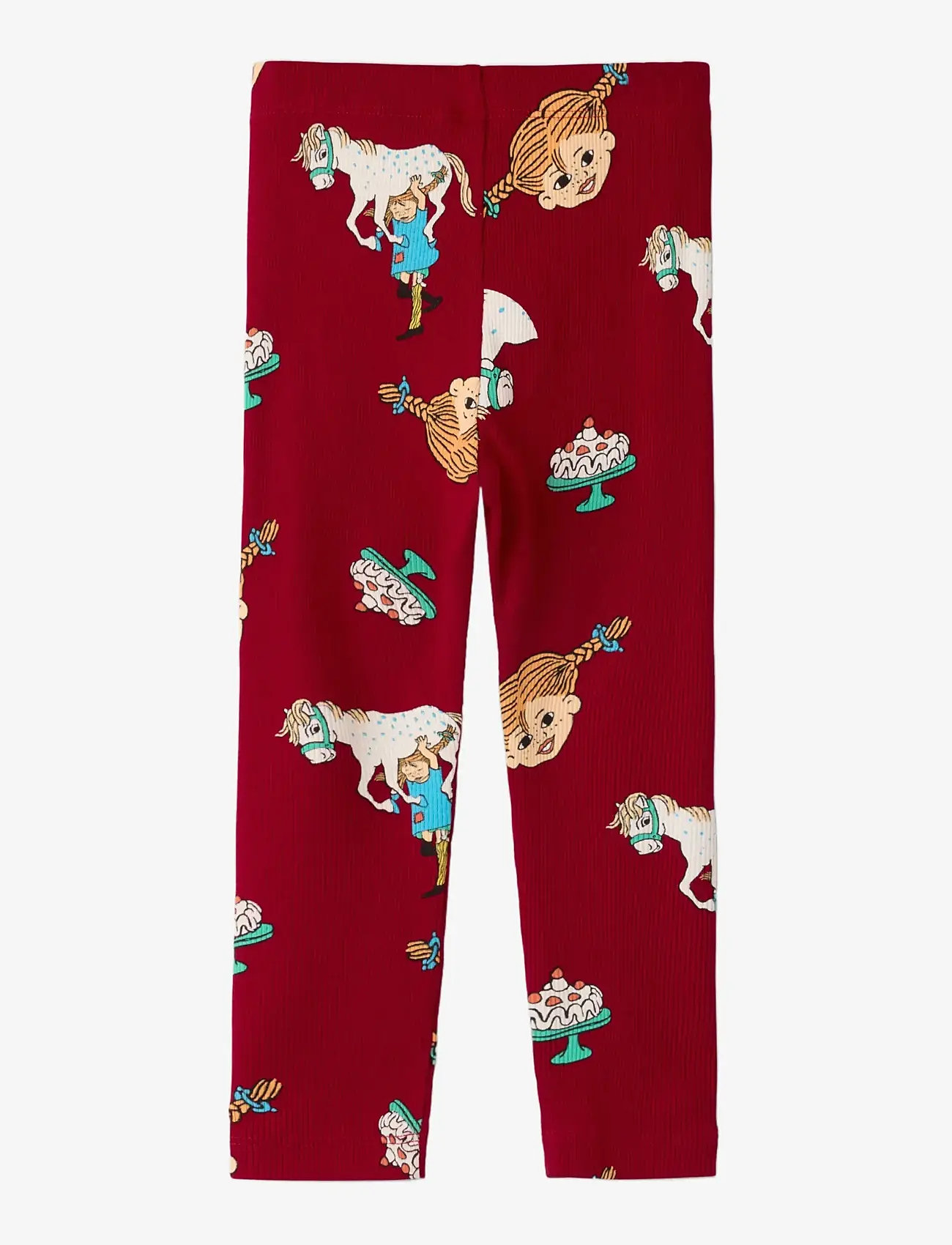 name it - NMFSOCA PIPPI LEGGING LNOOS SKY - leggings - urban red - 1