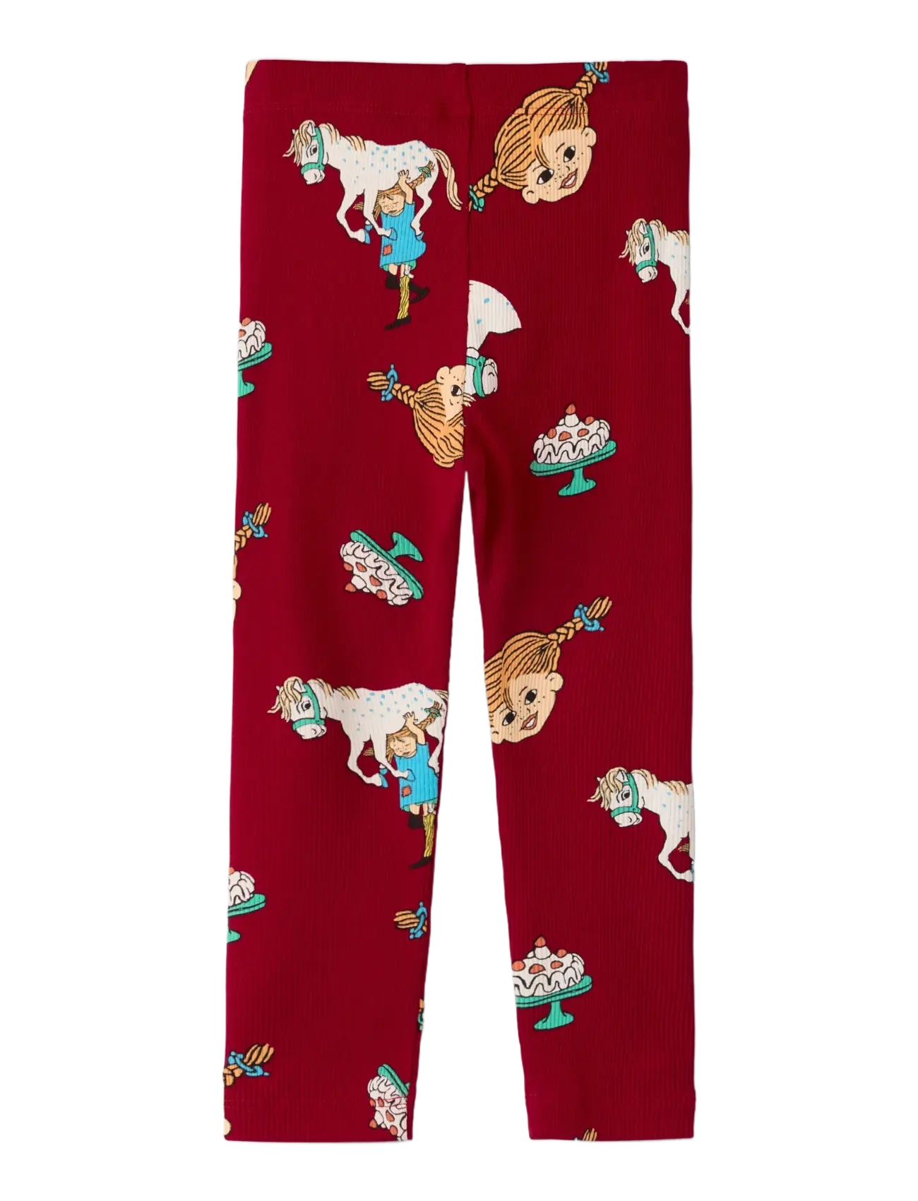 name it - NMFSOCA PIPPI LEGGING LNOOS SKY - leggings - urban red - 1