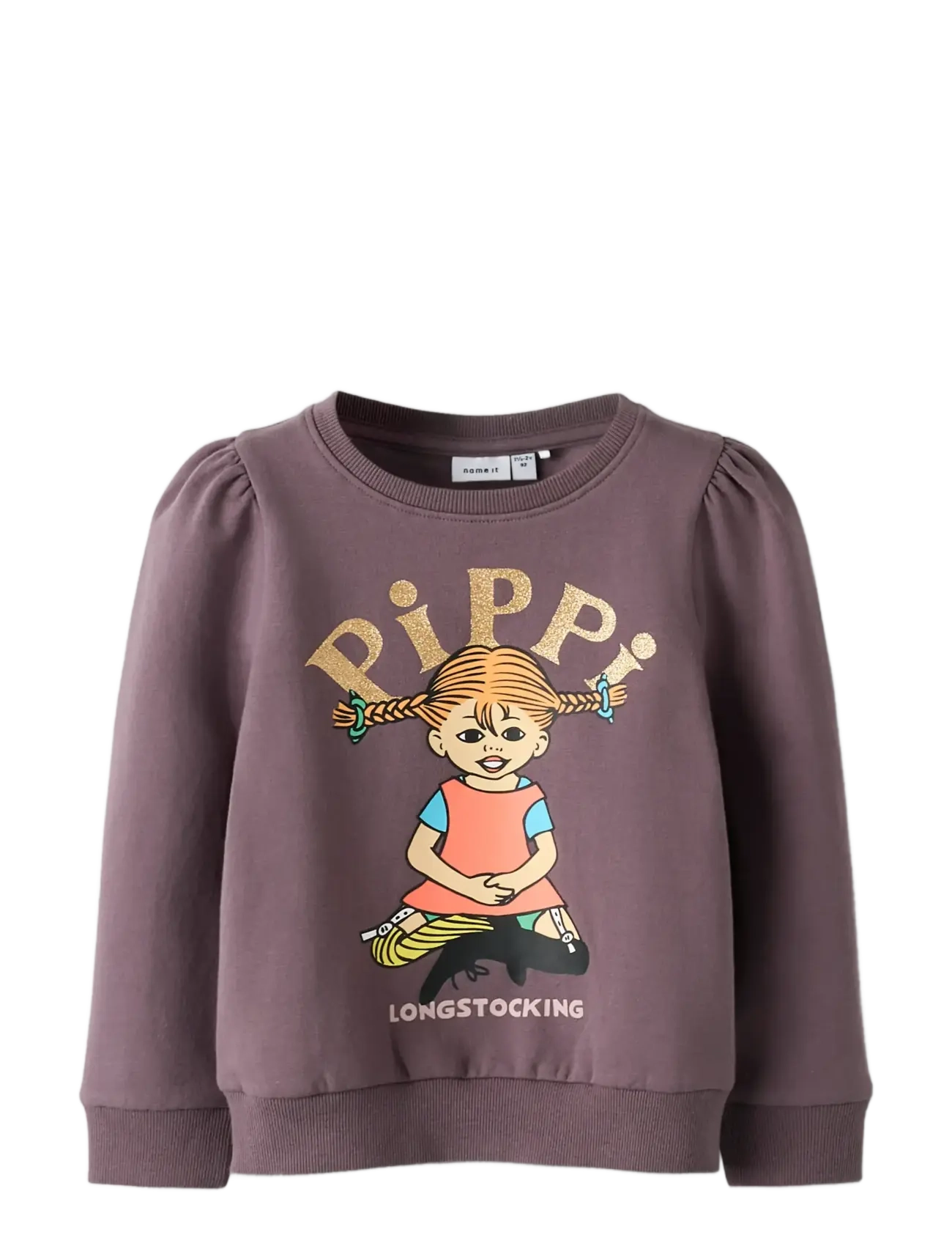 name it NMFSOVEJ PIPPI SWEAT BRU SKY - Overdele - MOONSCAPE / purple