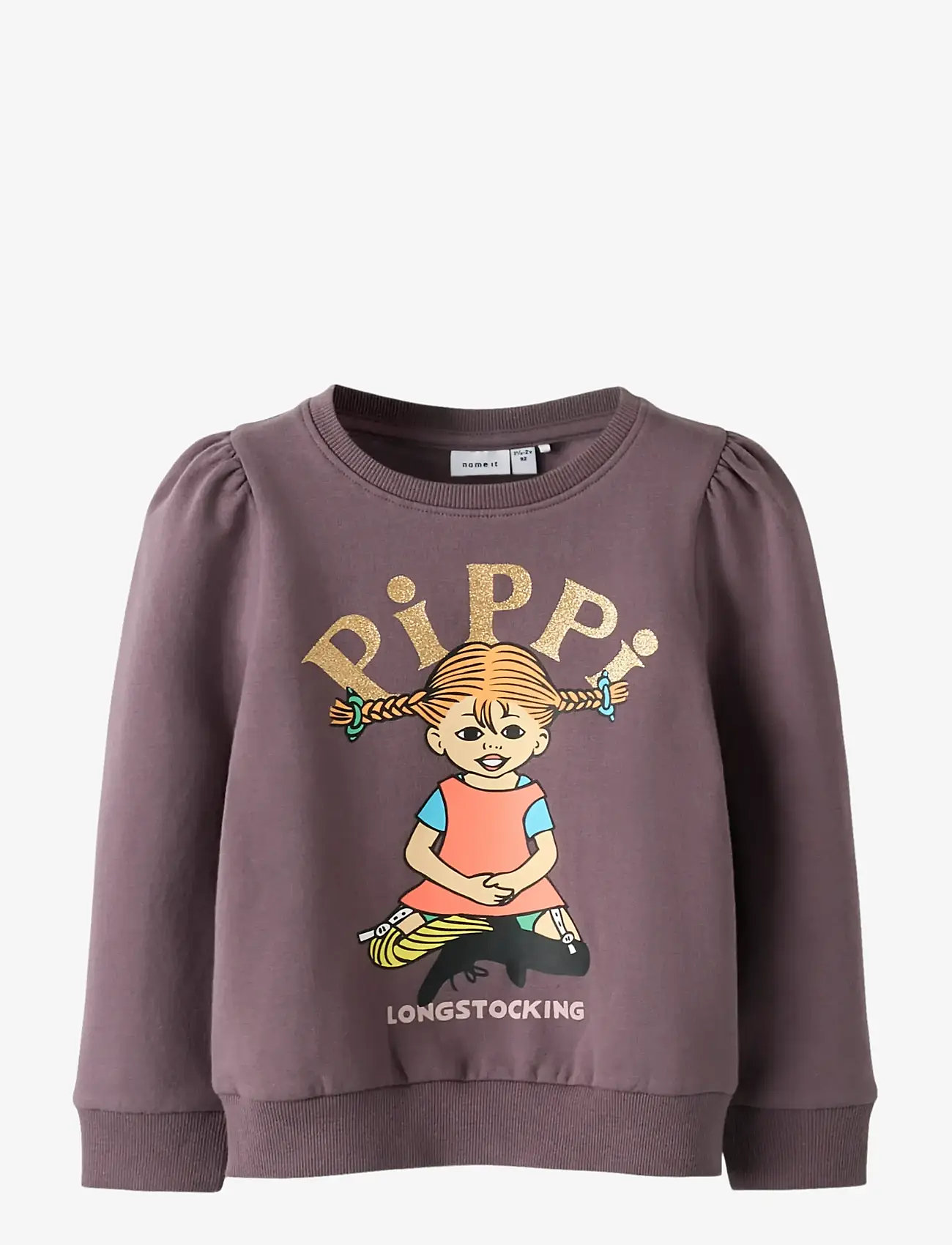 name it - NMFSOVEJ PIPPI SWEAT BRU SKY - sweatshirts - moonscape - 2