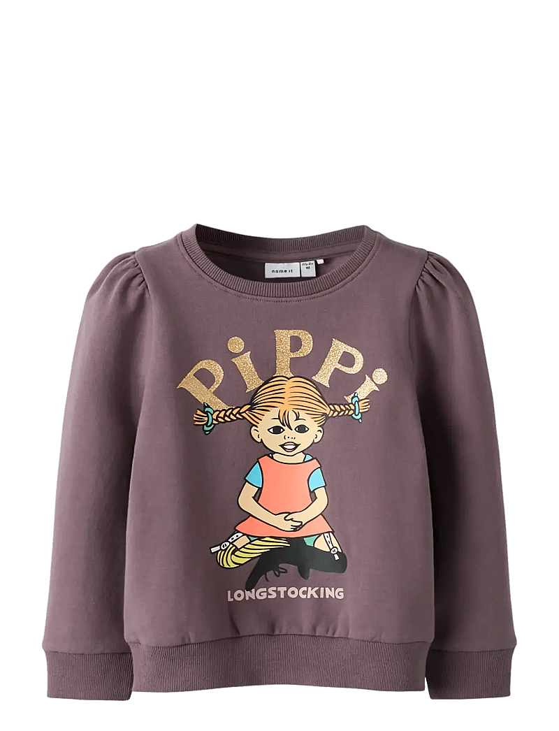 name it - NMFSOVEJ PIPPI SWEAT BRU SKY - sweatshirts - moonscape - 2