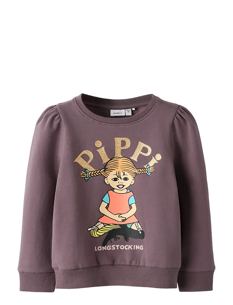 name it - NMFSOVEJ PIPPI SWEAT BRU SKY - sweat-shirt - moonscape - 2