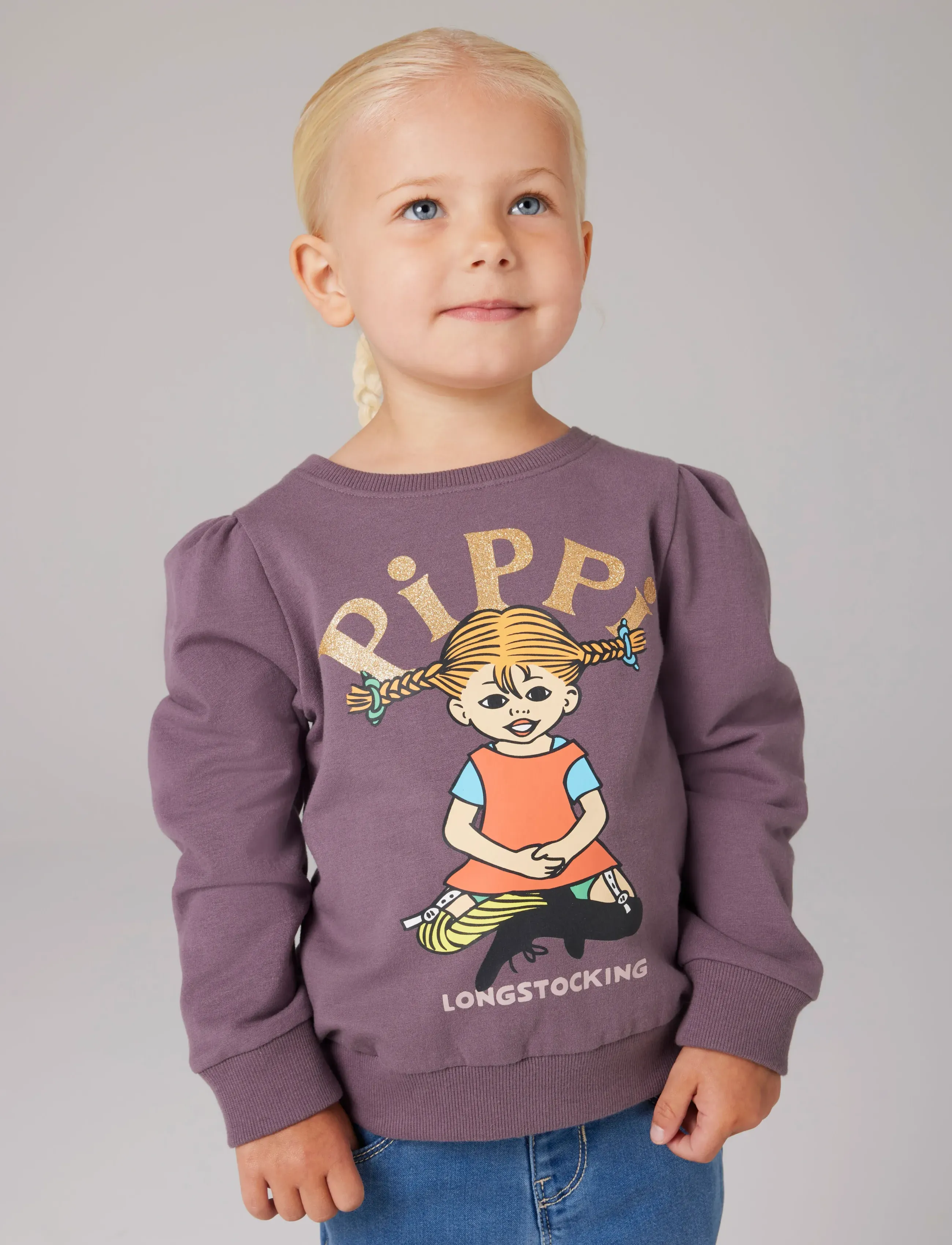 name it - NMFSOVEJ PIPPI SWEAT BRU SKY - svetarit - moonscape - 3