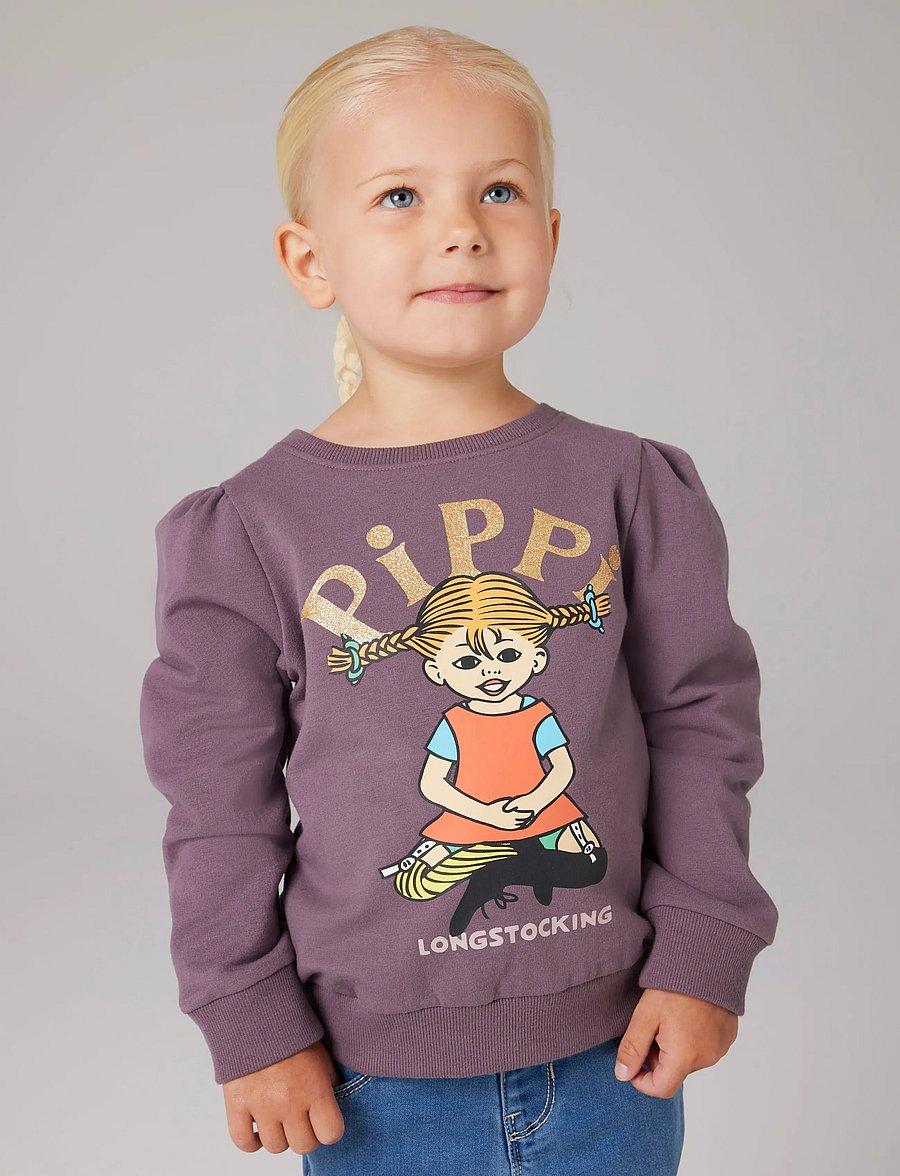 name it - NMFSOVEJ PIPPI SWEAT BRU SKY - sweat-shirt - moonscape - 3