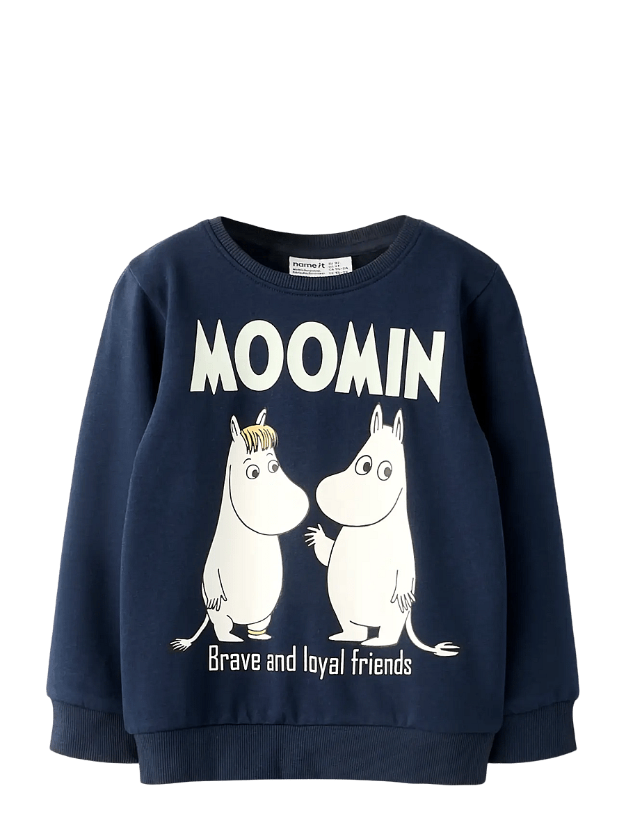 name it - NMNSLOLI MOOMIN SWEAT BRU VDE - sweatshirts - navy blazer - 1