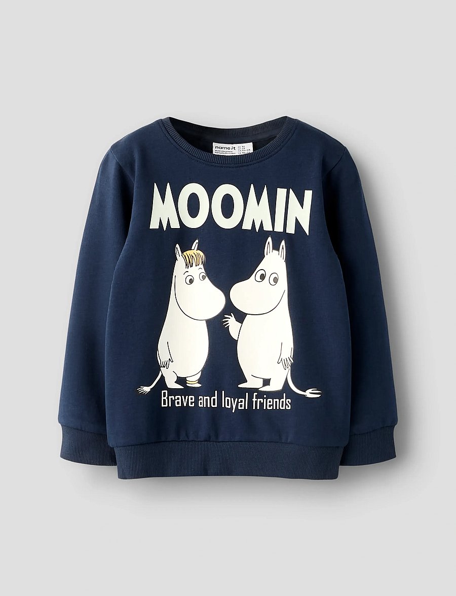 name it - NMNSLOLI MOOMIN SWEAT BRU VDE - sweatshirts - navy blazer - 0