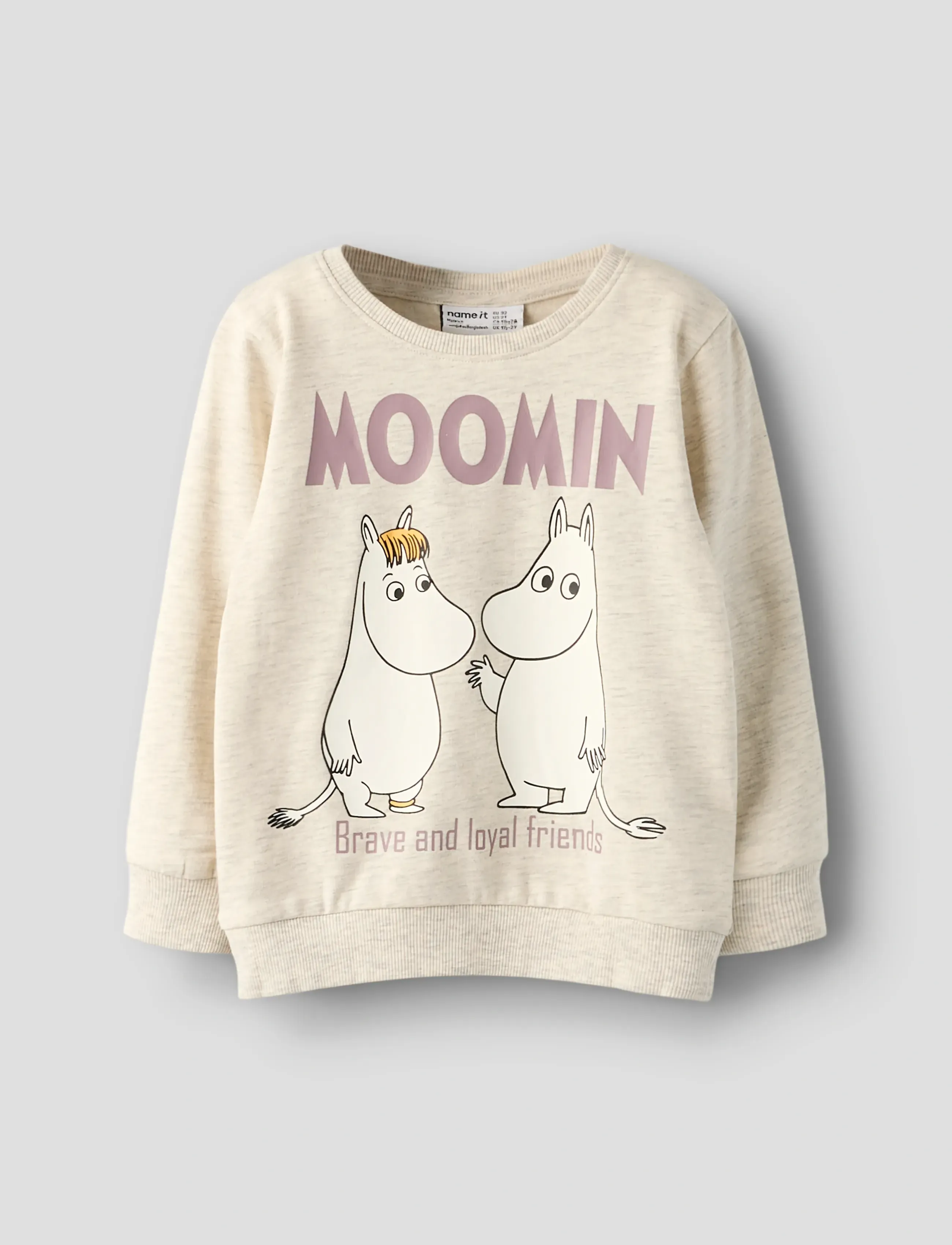 name it NMNSLOLI MOOMIN SWEAT BRU VDE - Sweatshirts - PEYOTE MELANGE / cream