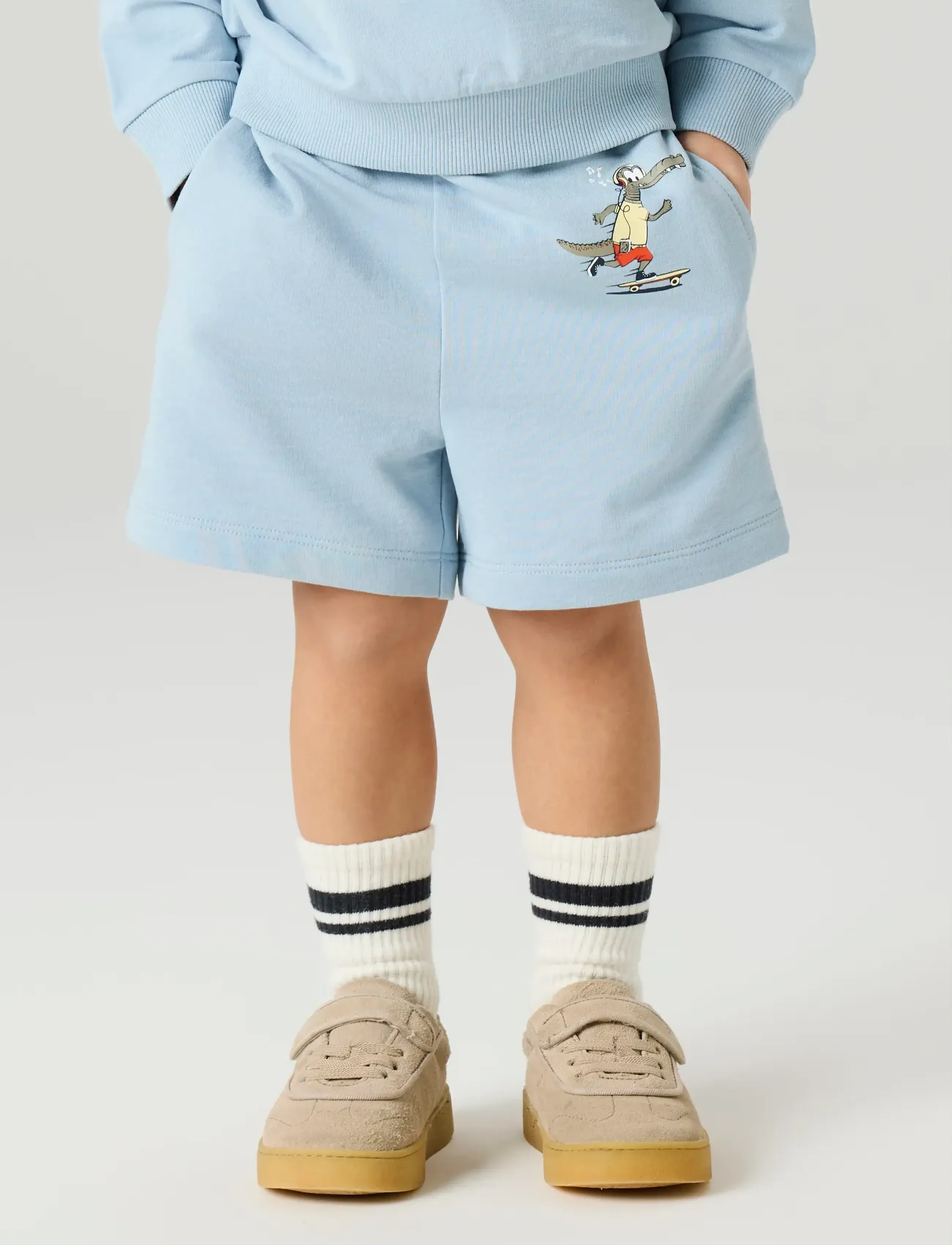 name it - NMMVALEXANDER NREG SWEAT SHORTS UNB - lühikesed dressipüksid - blue fog - 5