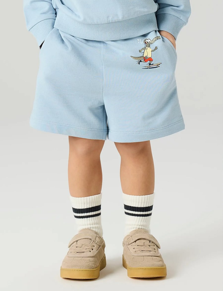 name it - NMMVALEXANDER NREG SWEAT SHORTS UNB - mjukisshorts - blue fog - 5