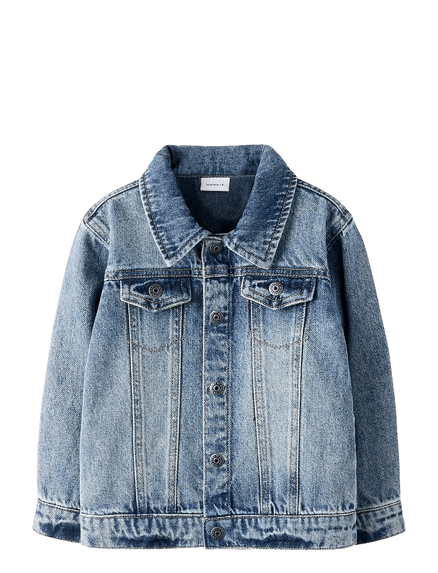 name it - NMMNICK LS DNM JACKET 3148-XS D - teksa ja velvet - medium blue denim - 1