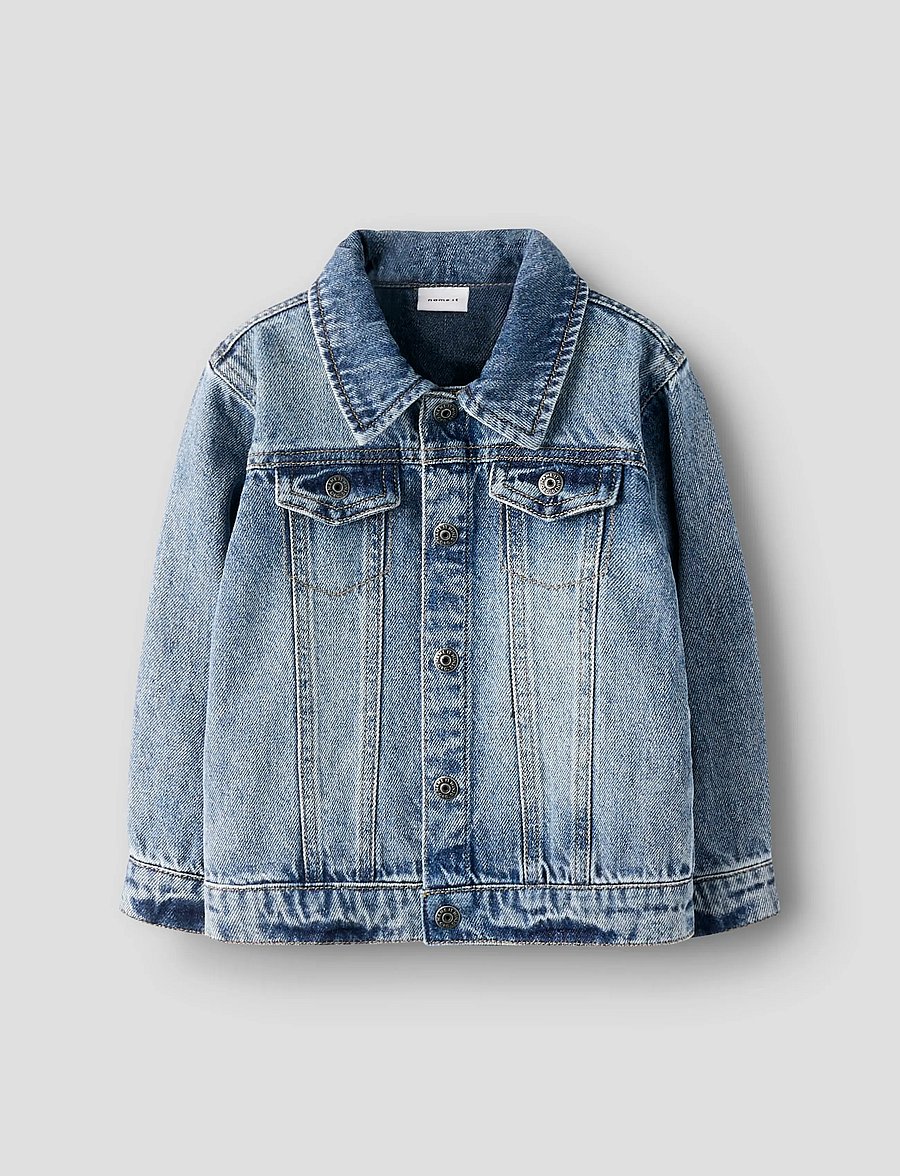 name it - NMMNICK LS DNM JACKET 3148-XS D - teksa ja velvet - medium blue denim - 0
