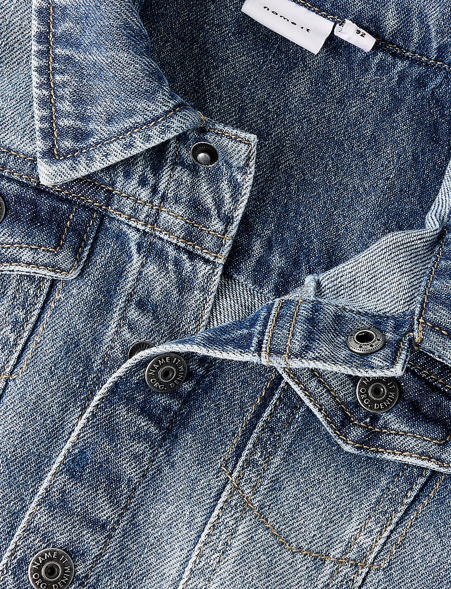 name it - NMMNICK LS DNM JACKET 3148-XS D - teksa ja velvet - medium blue denim - 3