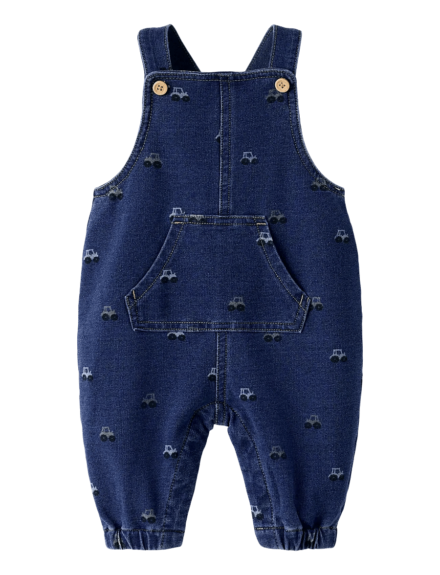 name it - NBMBARREL R AOP SWE DNM OVERALL 2366-TR - jumpsuits - dark blue denim - 0